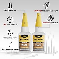 Vista 5 de Superpegamento líquido para madera, adhesivo de cianoacrilato instantáneo transparente para manualidades de madera, reparación de carpintería