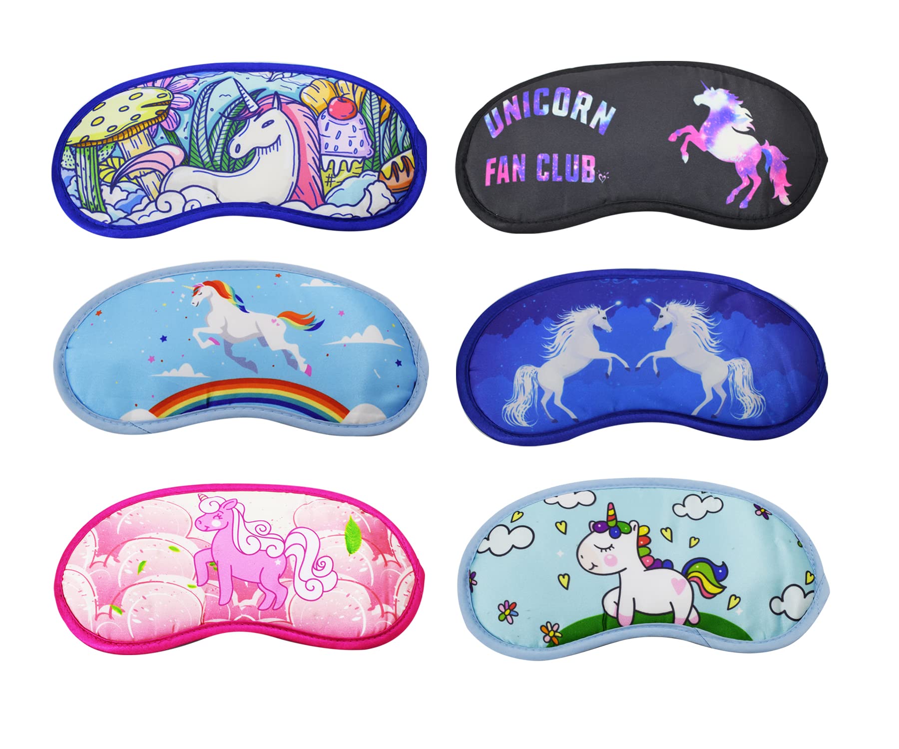 Unicorn Theme Multicolor Sleeping Mask Cute Animal Eye Mask Unicorn Theme Blindfold Eye Cover Travel Sleeping Mask Best for Boys Girl Kids (Set of 6 Pcs)-image-24