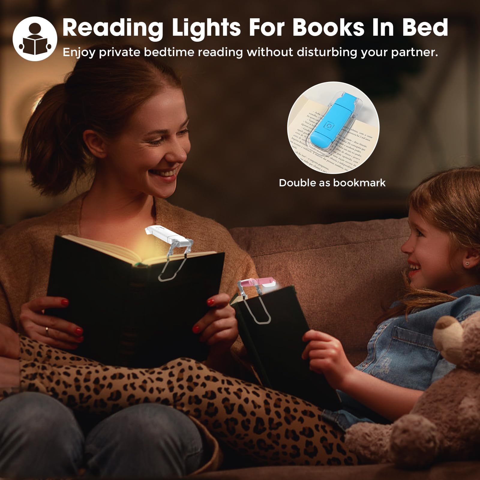 VZZNN Leselampe, wiederaufladbares Buchlicht zum Lesen im Bett, Clip-On-Buchlichter mit 3 Farbtemperaturen, Geschenk für Buchliebhaber, Kinder, Erwachsene, Weiß, 24 Stück