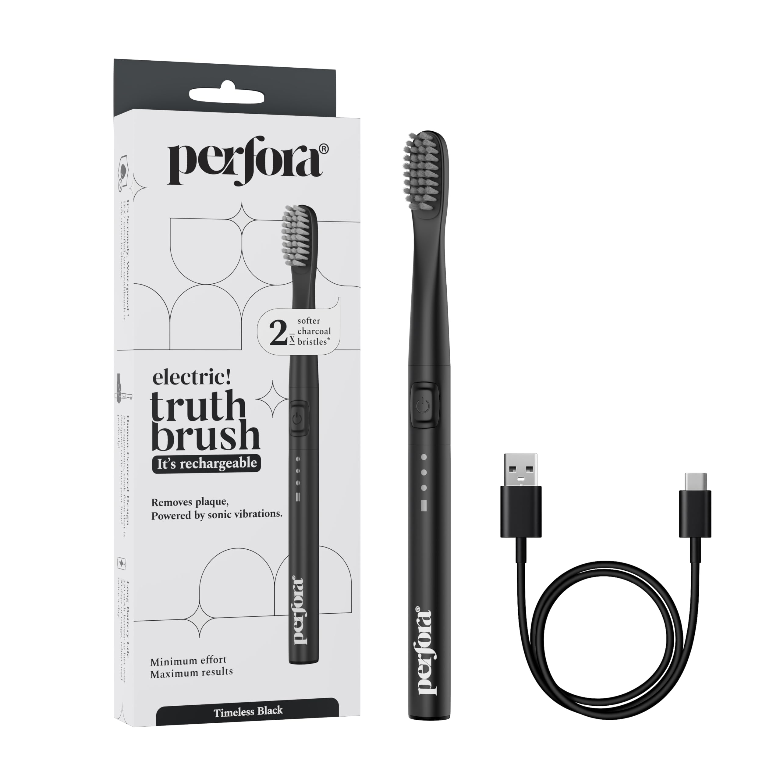 Perfora Electric Toothbrush With 2 Modes, 2 Brush Heads, 24000 Strokes, 90 Days Battery Life | 1 Year Warranty | For Men, Women & Kids - Charcoal Grey-image-28