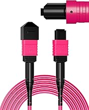 OM4 MPO/MTP Fiber Patch Cable 3M/9.84FT, 12 Core Strand 40G/100G/200G,UPC Type B Female LSZH–50/125μm Multimode MPO Fiber for QSFP+/QSFP28 Transceivers (OM3/ 8 Core Compatiable)