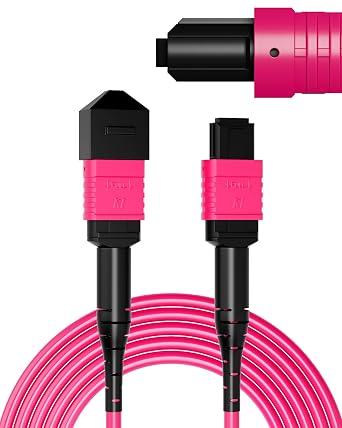 OM4 MPO/MTP Fiber Cable 1M/3.3FT,12 Core Type B,40G/100G/200G | OM4 MPO Multimode Cable,UPC Type B Female,LSZH,50/125um, for QSFP+/QSFP28 and SR4,OM3/ 8 Core Compatible