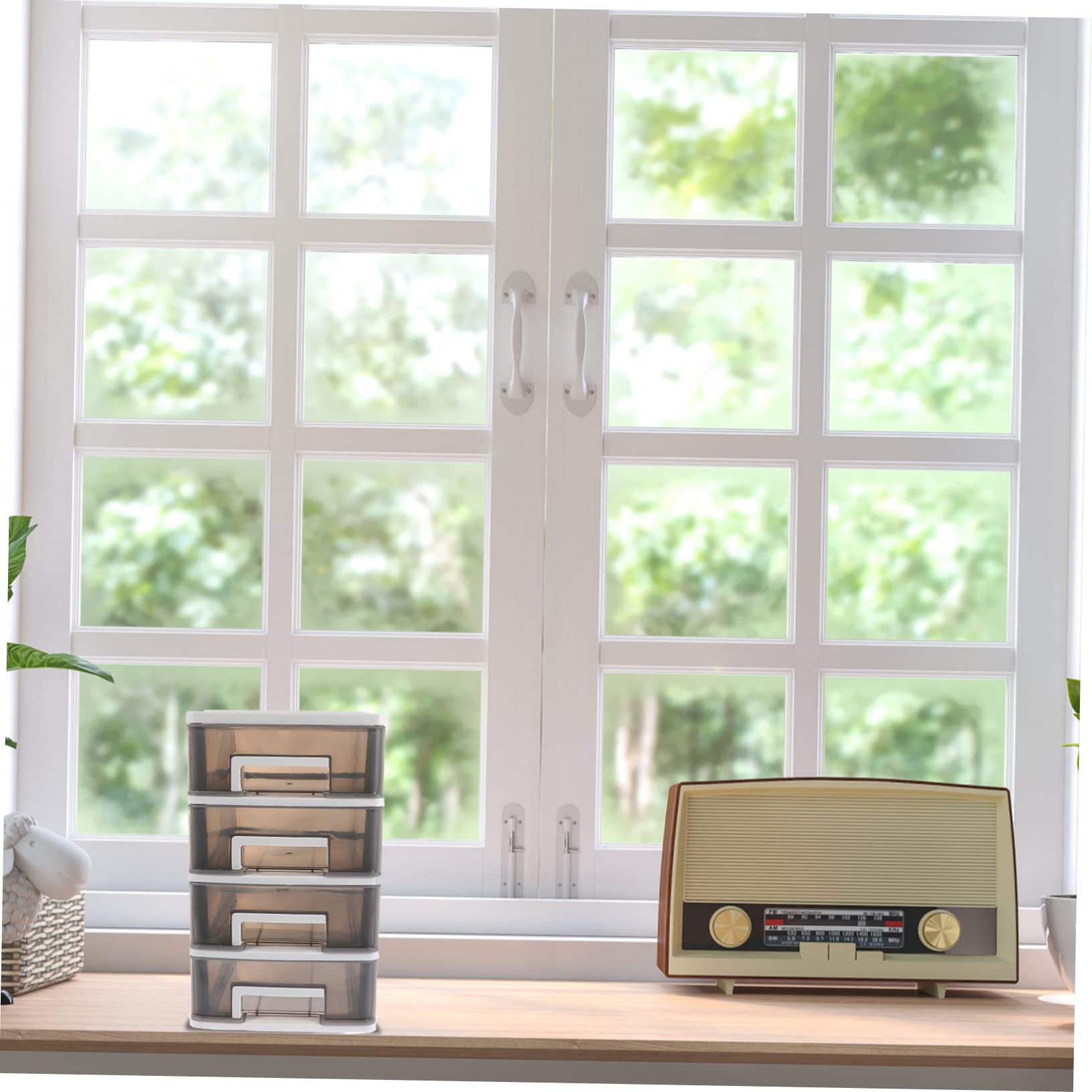 PLAFOPE Cassettiera Plastica Armadio Ampio Vano, Design Delicato e Ordinato per Camera e Scrivania in Nero