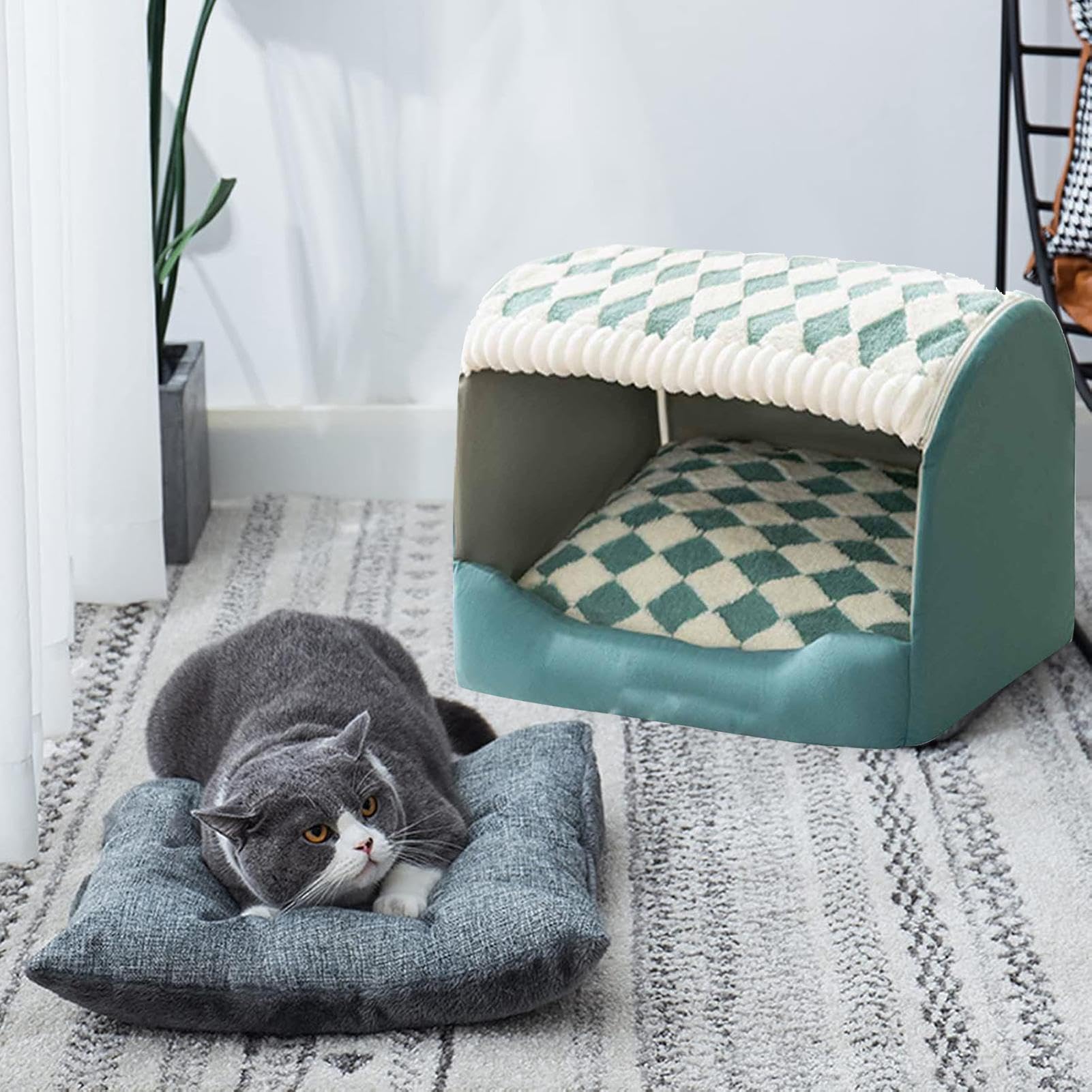Gemütliches kleines Haustierbett | Indoor Kätzchen Versteck | Rutschfestes wasserdichtes Katzenhaus | Haustierbett für Indoor-Katzen, bequemes Katzenzubehör, perfektes Versteck für Katzen und Kätzchen