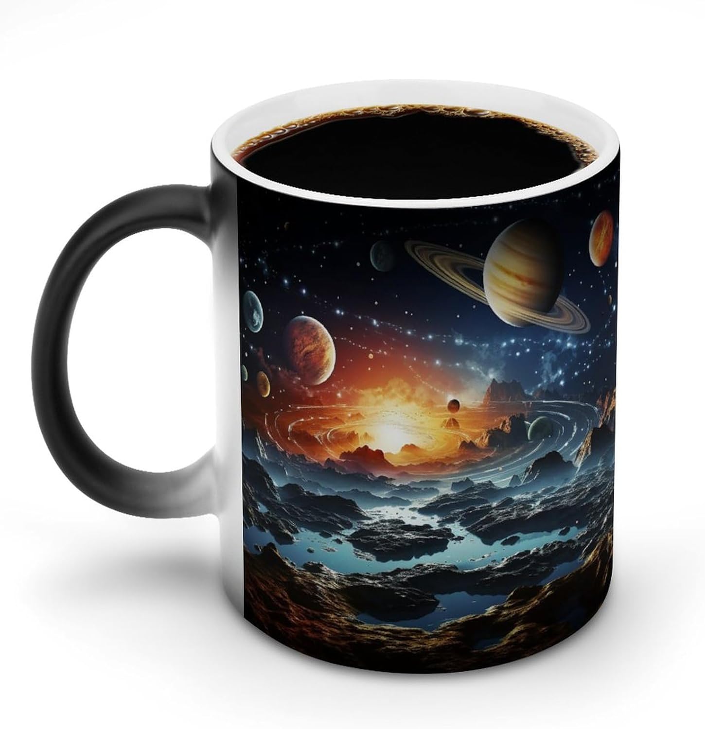 Color Changing Mug Stars And Gala Printed Ceramic Coffee Mug Heat Changing Sensitive Mug Magic Heat Changing Coffee Mug Novelty Coffee Mugs