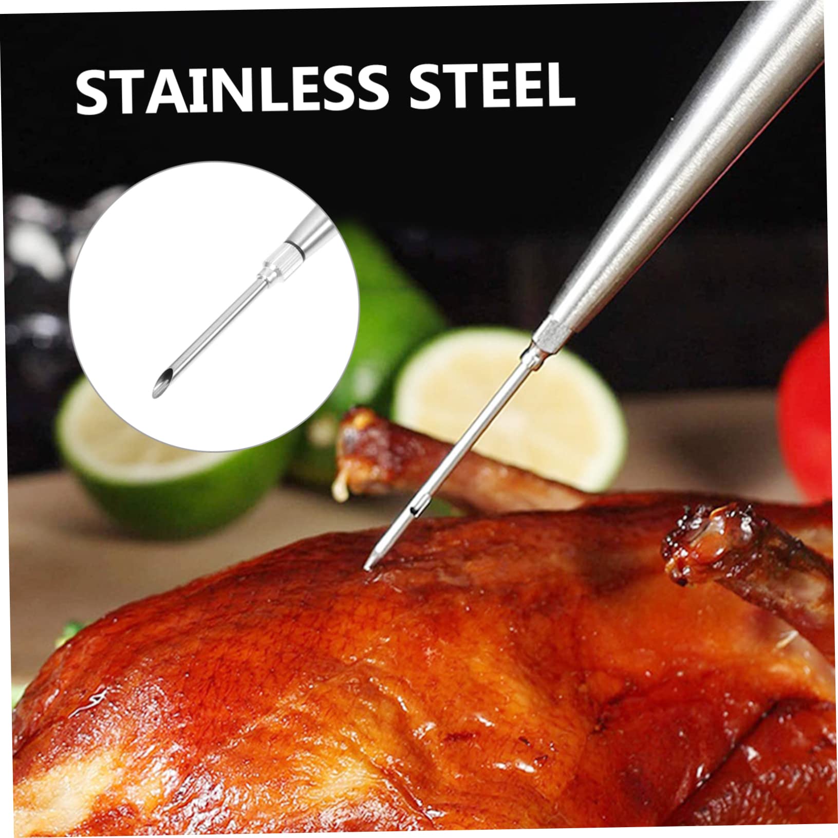 BIUDECO Turkey Baster Turkey Seasoning Pump Set Stainless Steel Baster Tool Multi-purpose Kitchen Supply
