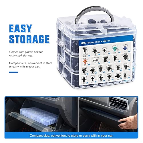 Miniatura 6 de Yesker 680Pcs Car Bumper Retainer Clips GM Door Panel Clips Push Fender Rivets Expansion Screws Replacement Kit Auto Fasteners Assortment with