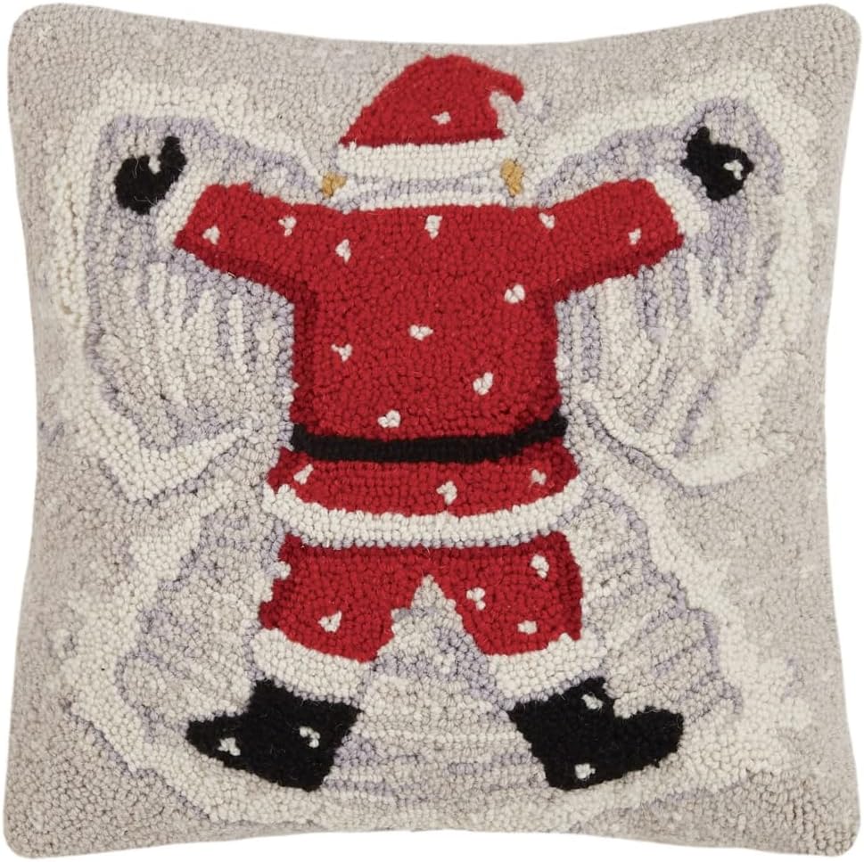 Peking Handicraft 31JES1692C16SQ Santa Snow Angel Holiday Hook Pillow, 16-inch Square