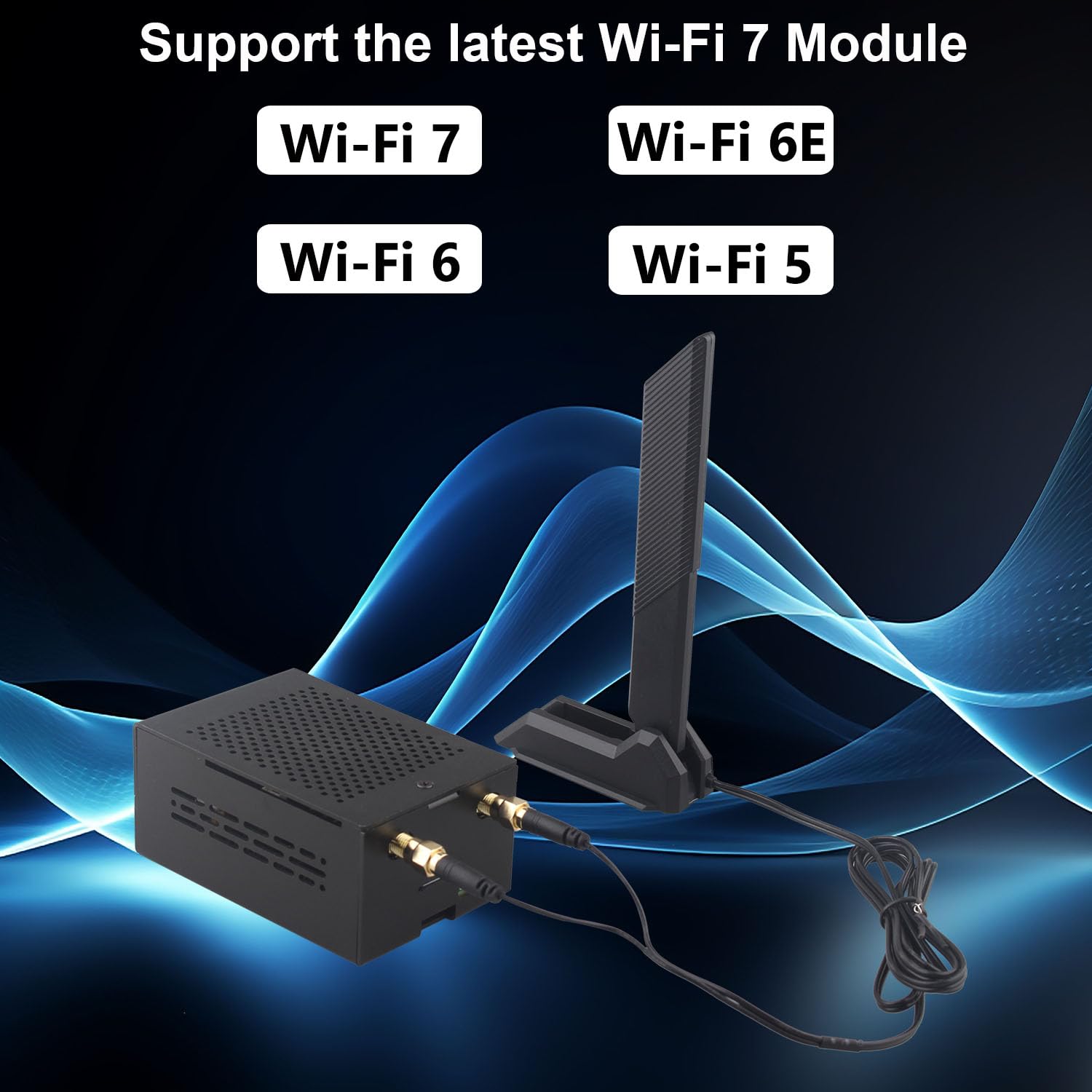 ZDE ZP590C PCIe do M.2 E Key HAT magnetyczna antena bazowa WiFi7 6 6E 5 HAT płyta adaptera z obudową ze stopu aluminium ZC501 dla Raspberry Pi 5 obsługa Google TPU WiFi 7 BE200 WIFI6E AX210 MT7922