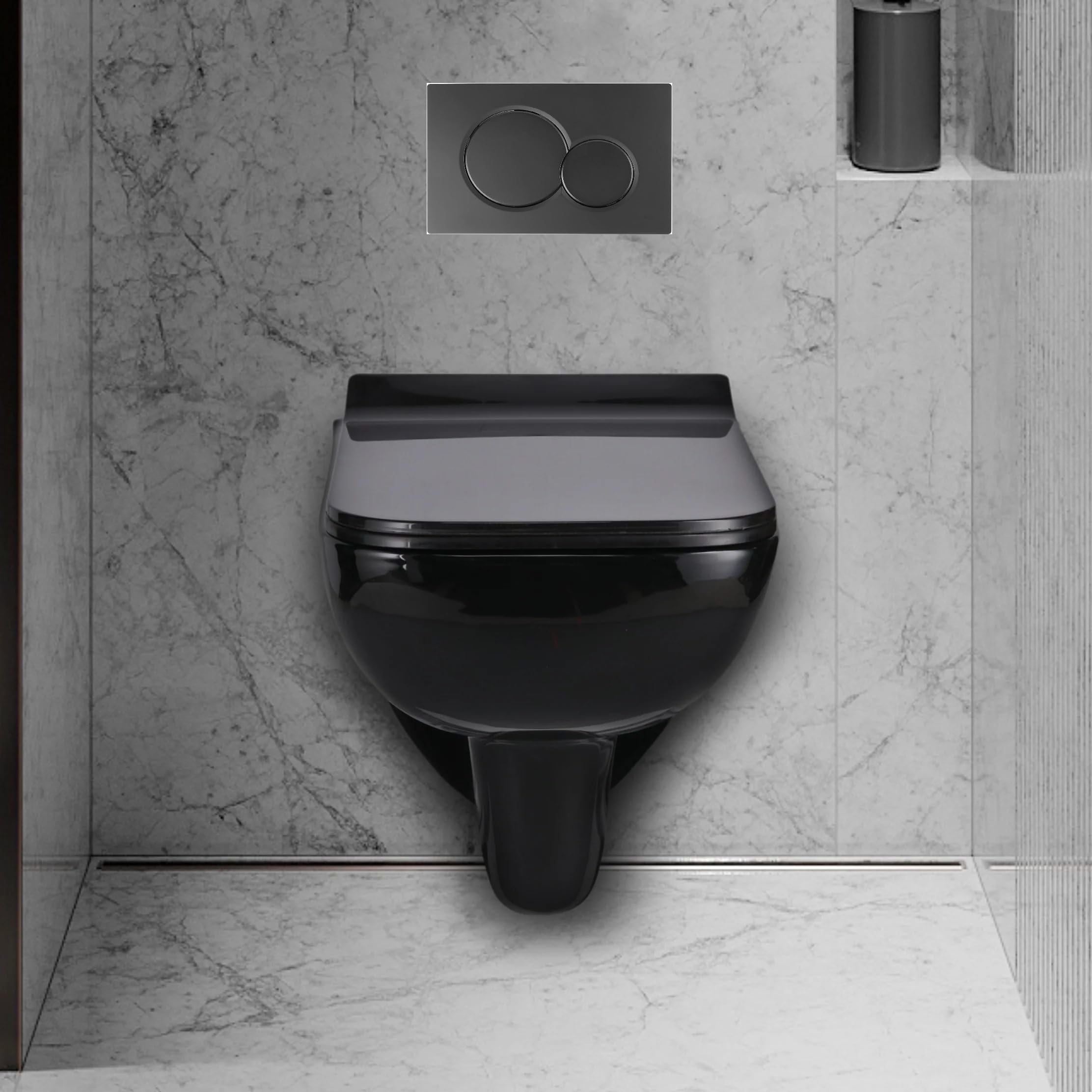 Bherunath Combo of Wall Mounted/Wall Hung Western Toilet/Commode Soft Close Slim Seat Cover and 80mm Thick Dual Flush Concealed Cistern/(Matt Black) (Only Commode) (B0CWVLYRHY) Amazon Price History, Amazon Price Tracker