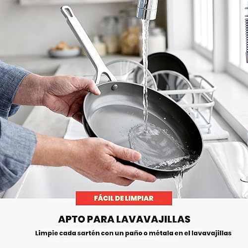 Miniatura 5 de GreenPan x Bobby Flay - Juego de utensilios de cocina anodizados duros antiadherentes, 10 piezas, ollas y sartenes de cerámica sin PFAS, apto
