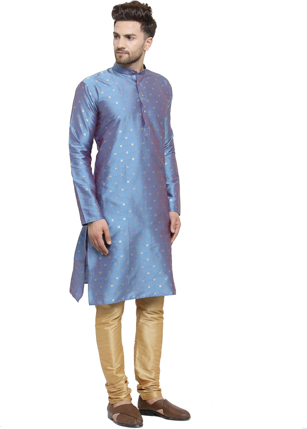 Sojanya (Since 1958 Men'S Silk Blend Kurta & Churidar Pyjama Set - Image 4
