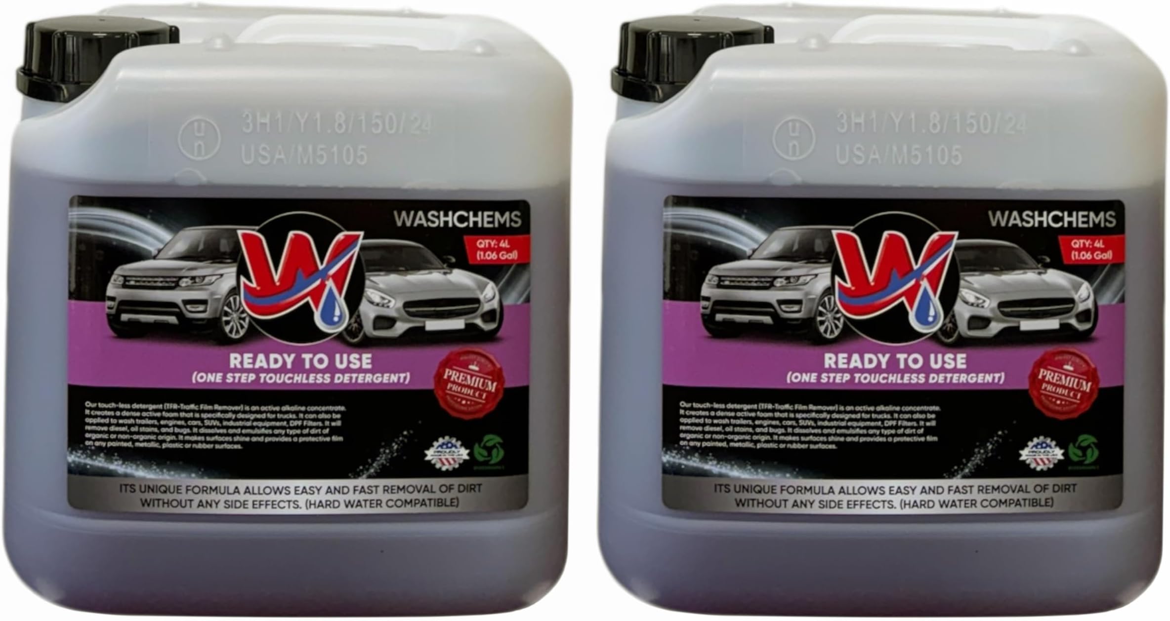 Foam Cannon Ready to Use - Touchless Oen Step Car Wash Shampoo (1 Gallon, 128 oz) – No Mixing Ratio Required - Commercial Grade – Great for Cars, Trucks, Motorcycles, Other - Wash Chems (2)