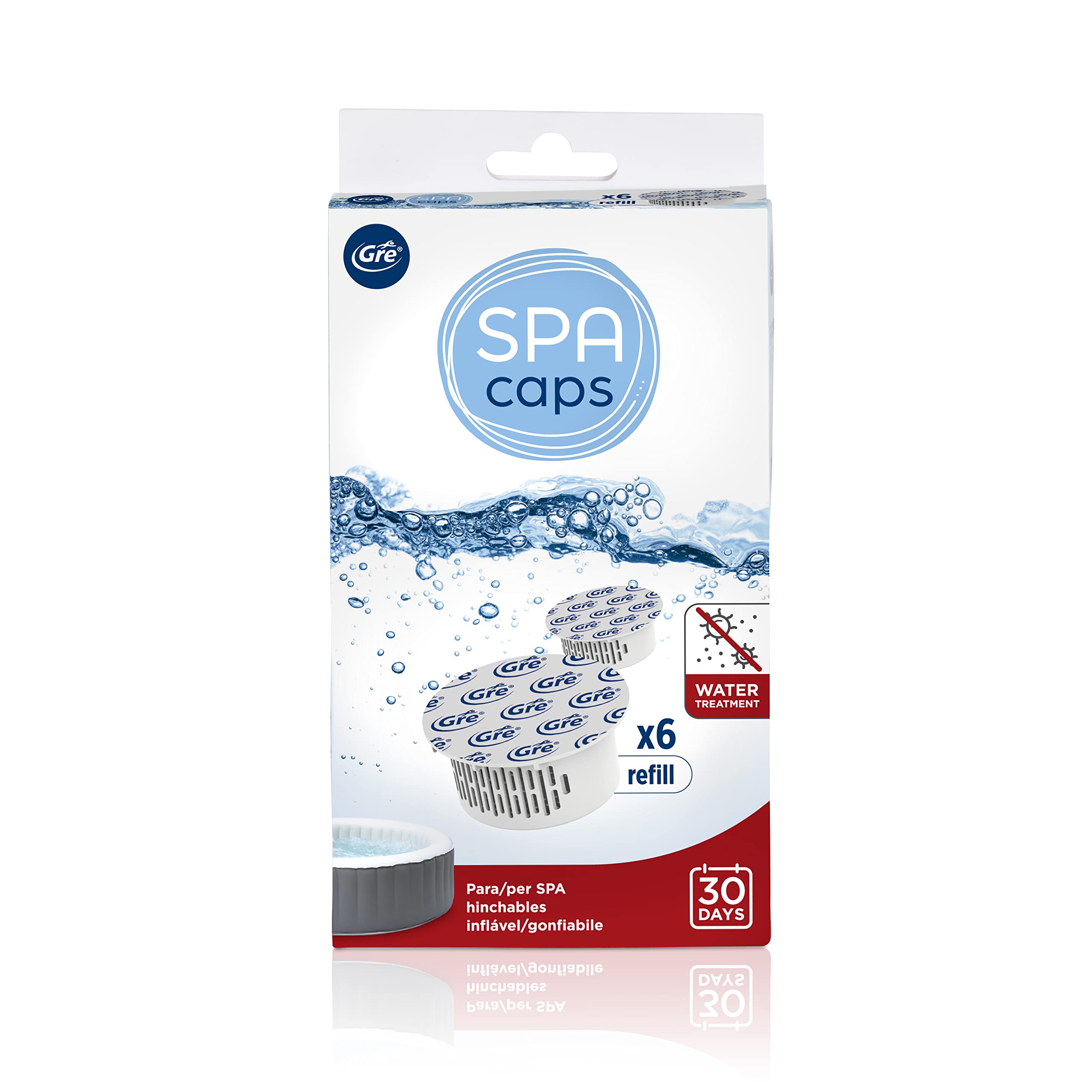 Gre SPACAPS Refill – Capsules pour SPACAPS Dosing System, Lot de 6 unités