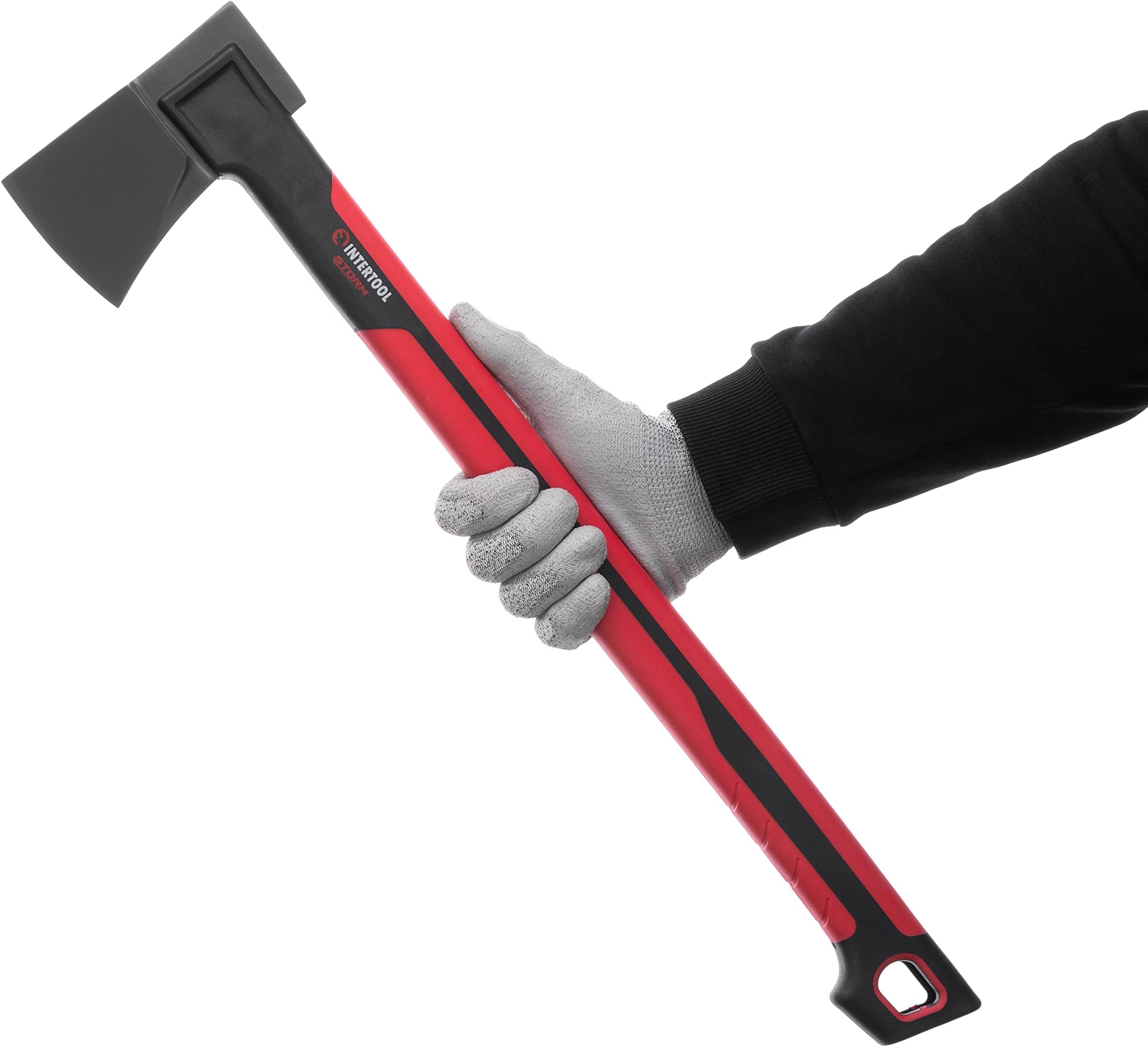 24” Mid-Size Scout Axe, Long Camp Hatchet, Splitting, Chopping, Felling, Kindling, Survival, Shock Absorbing MAX Grip Handle, Sheath, Storm HT08-0293