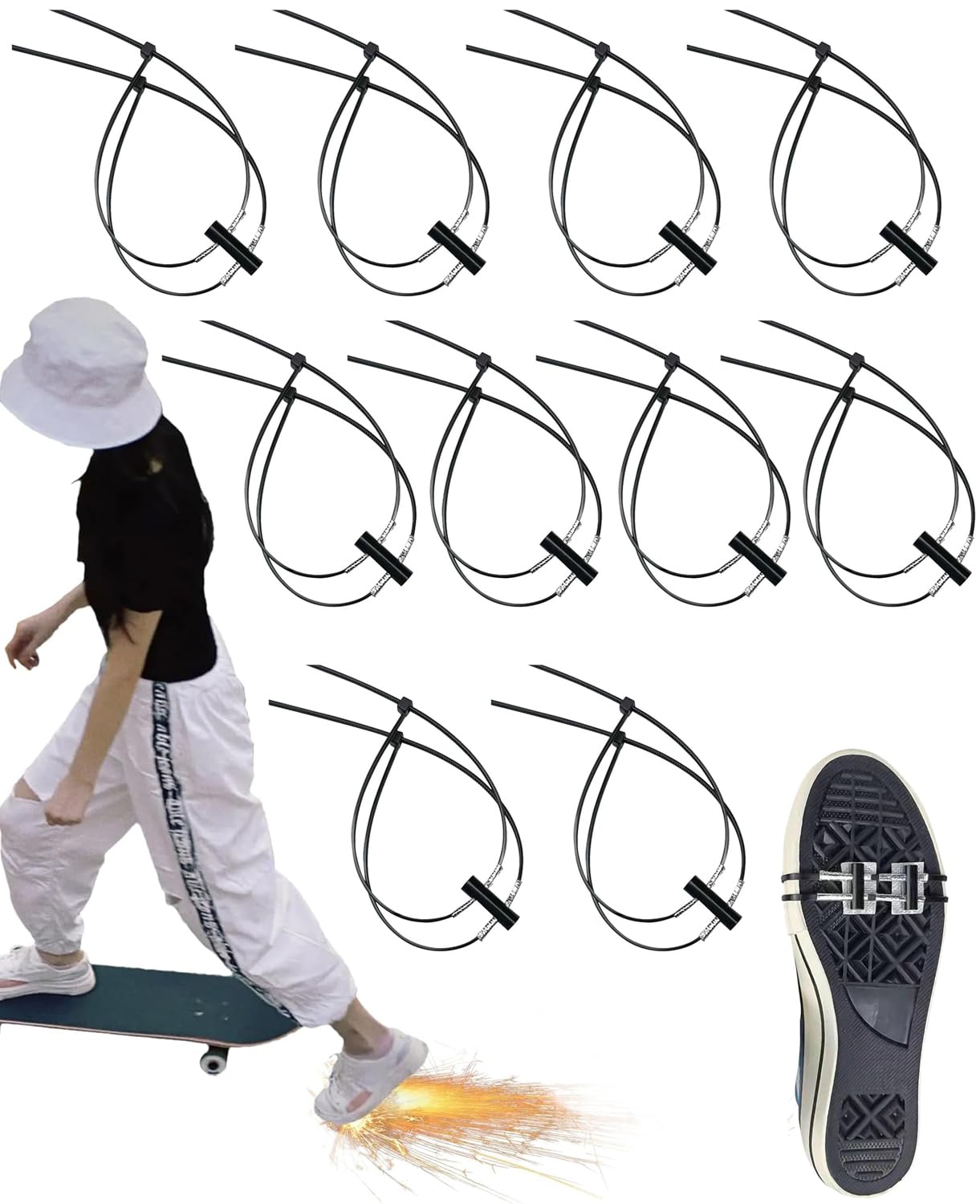 Solette Scintillanti Per Skateboard E Bici - Creano Scintille Con Attrito - Foto 3