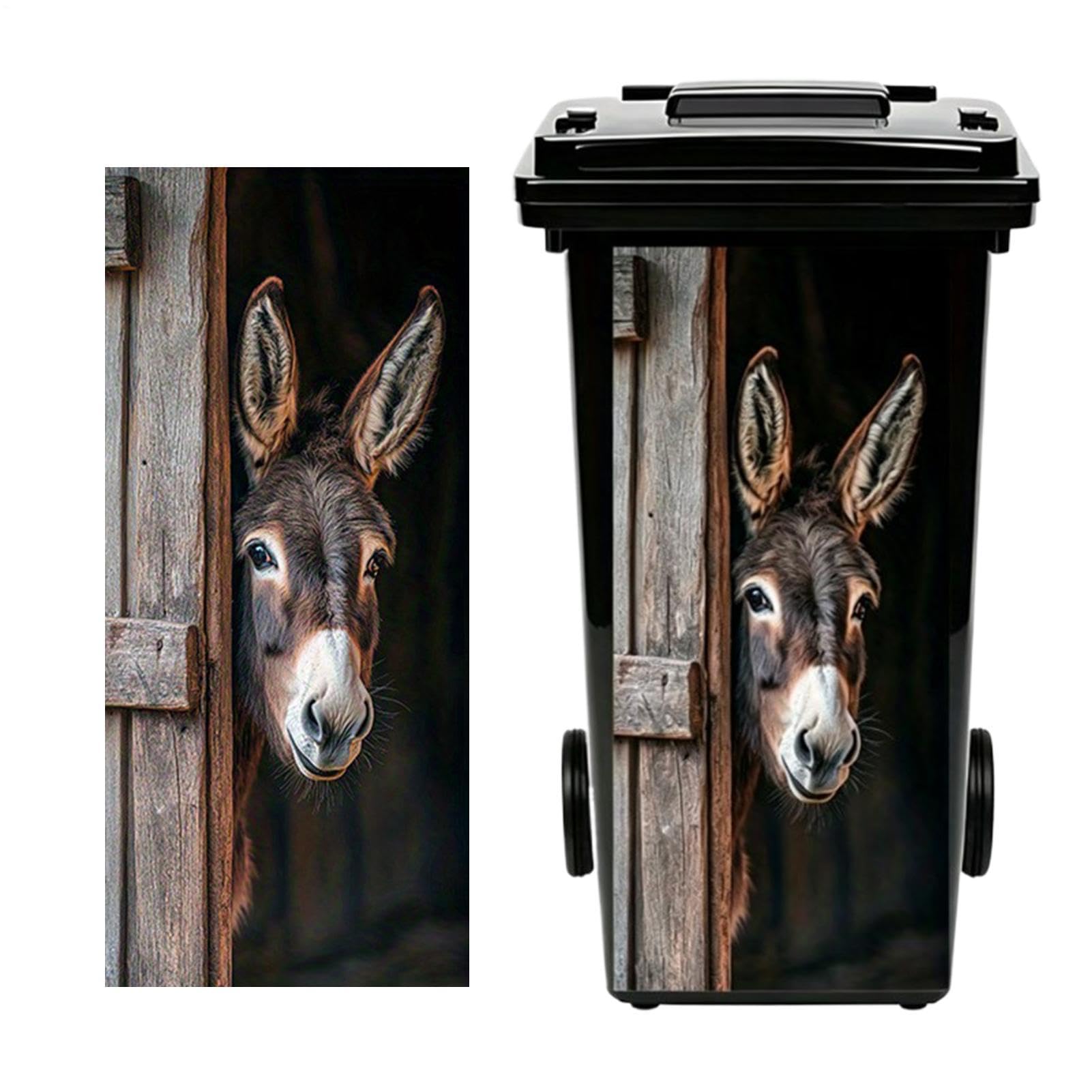 Donkeys Wheelie Bin Stickers, Funny Donkeys Trash Can Stickers Decals