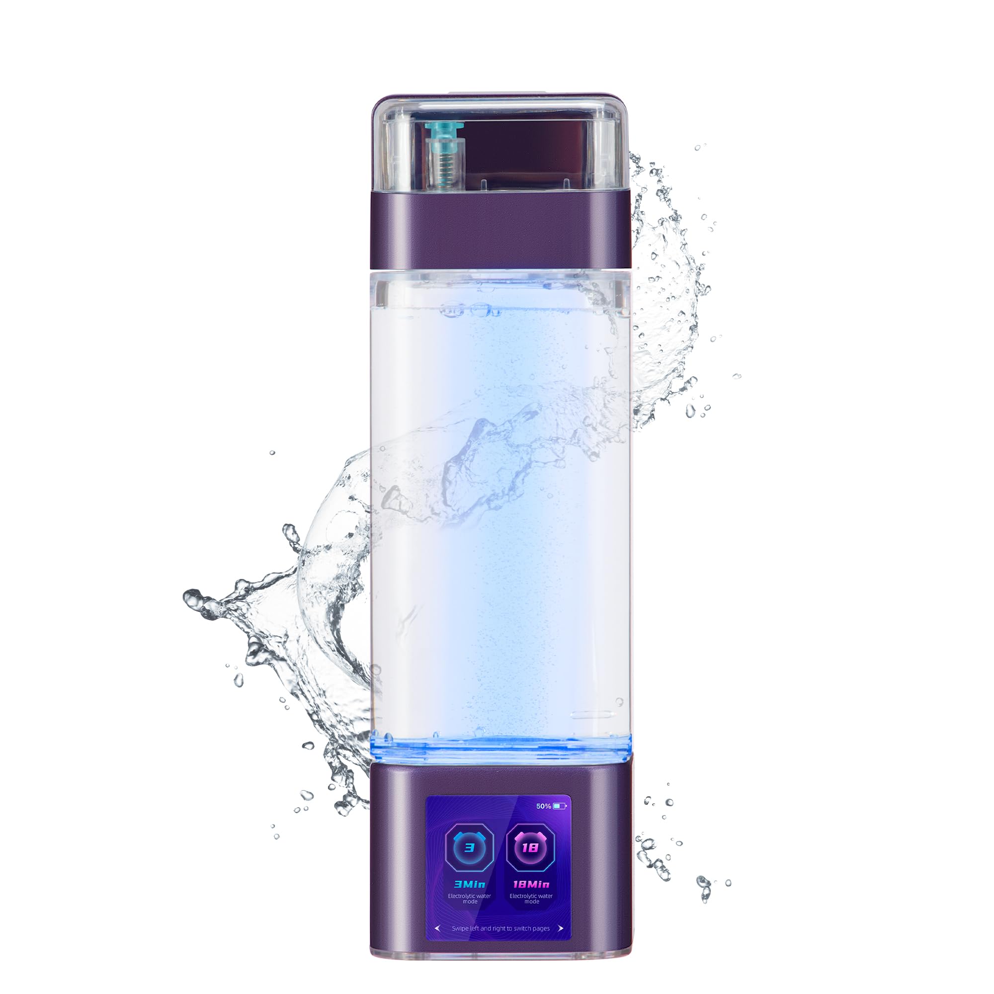 Hydrogen Water Bottle Deluxe Version Up to 9000ppb Concentration Upgrade Smart Touchscreen Control SPE Hydrogen Generator with LED