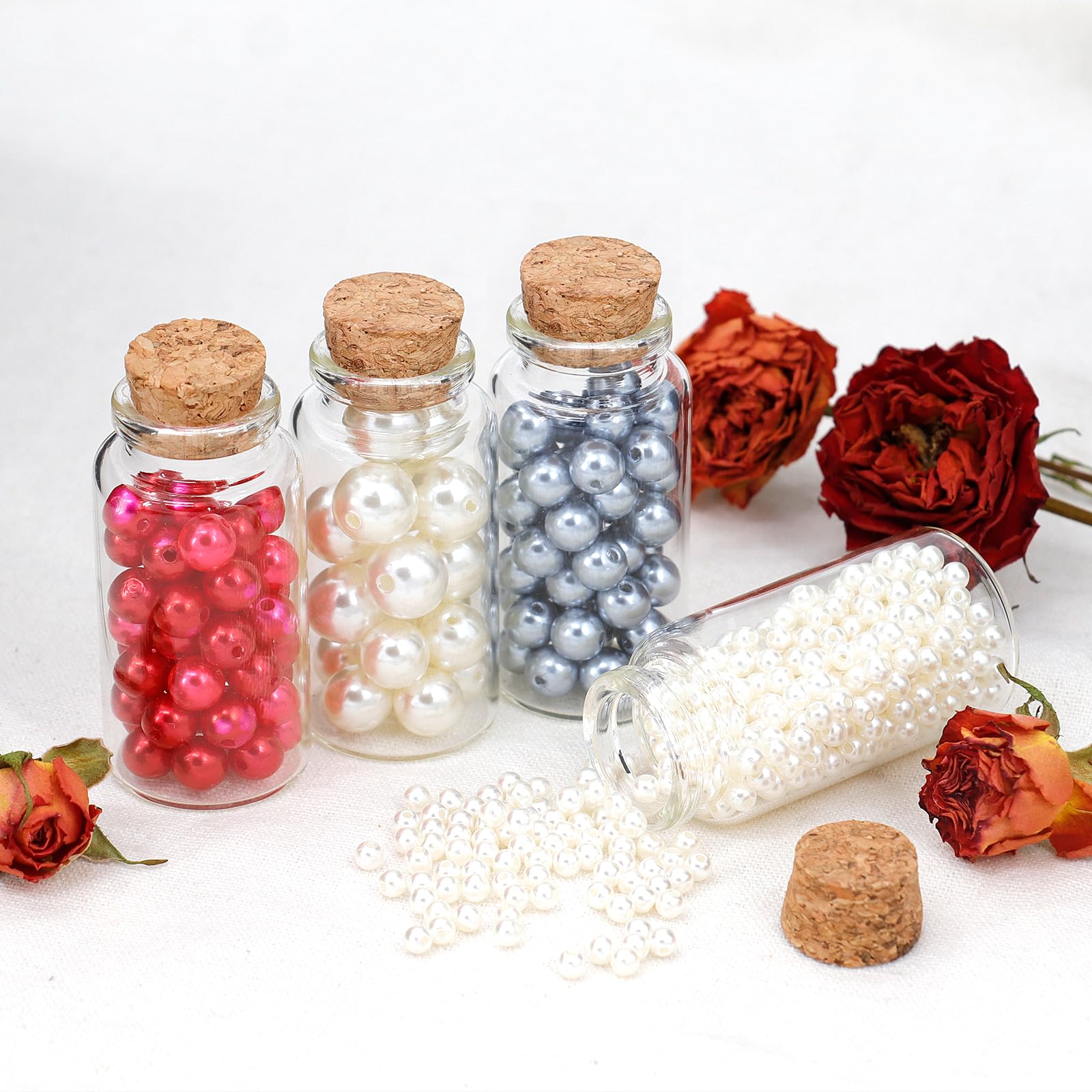 30 Pièces mini bouteilles en verre 25ml, flacons en verre avec Bouchons en Liège Mini Fiole Verre pour mariage, Bouteilles miniatures vides pour d'épices fête décoration de bricolage cadeaux
