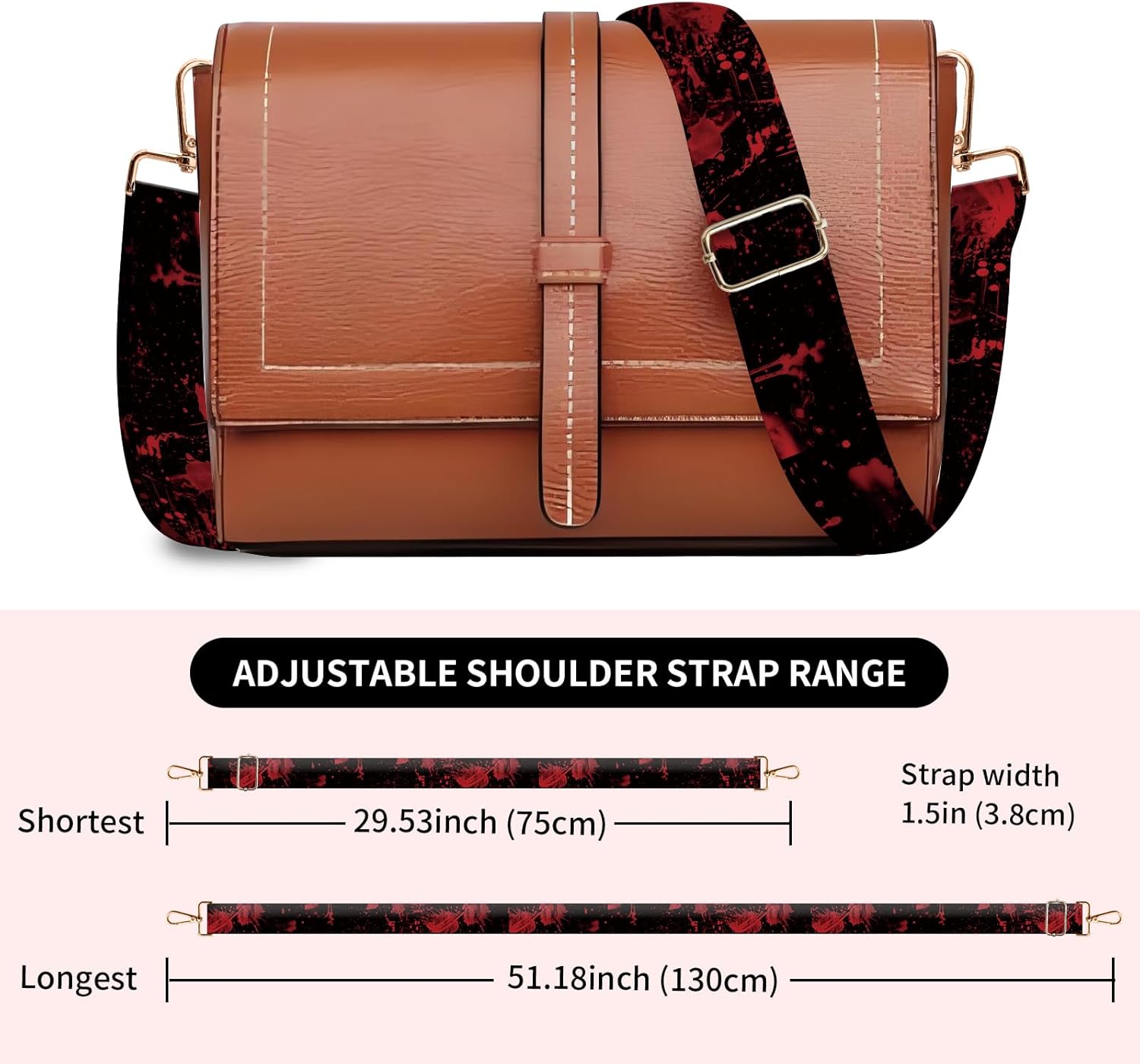Wide Purse Strap Replacement Crossbody, Funny Shoulder Strap Adjustable, Cute Bag Strap for Women Guitar Purses - Image 5