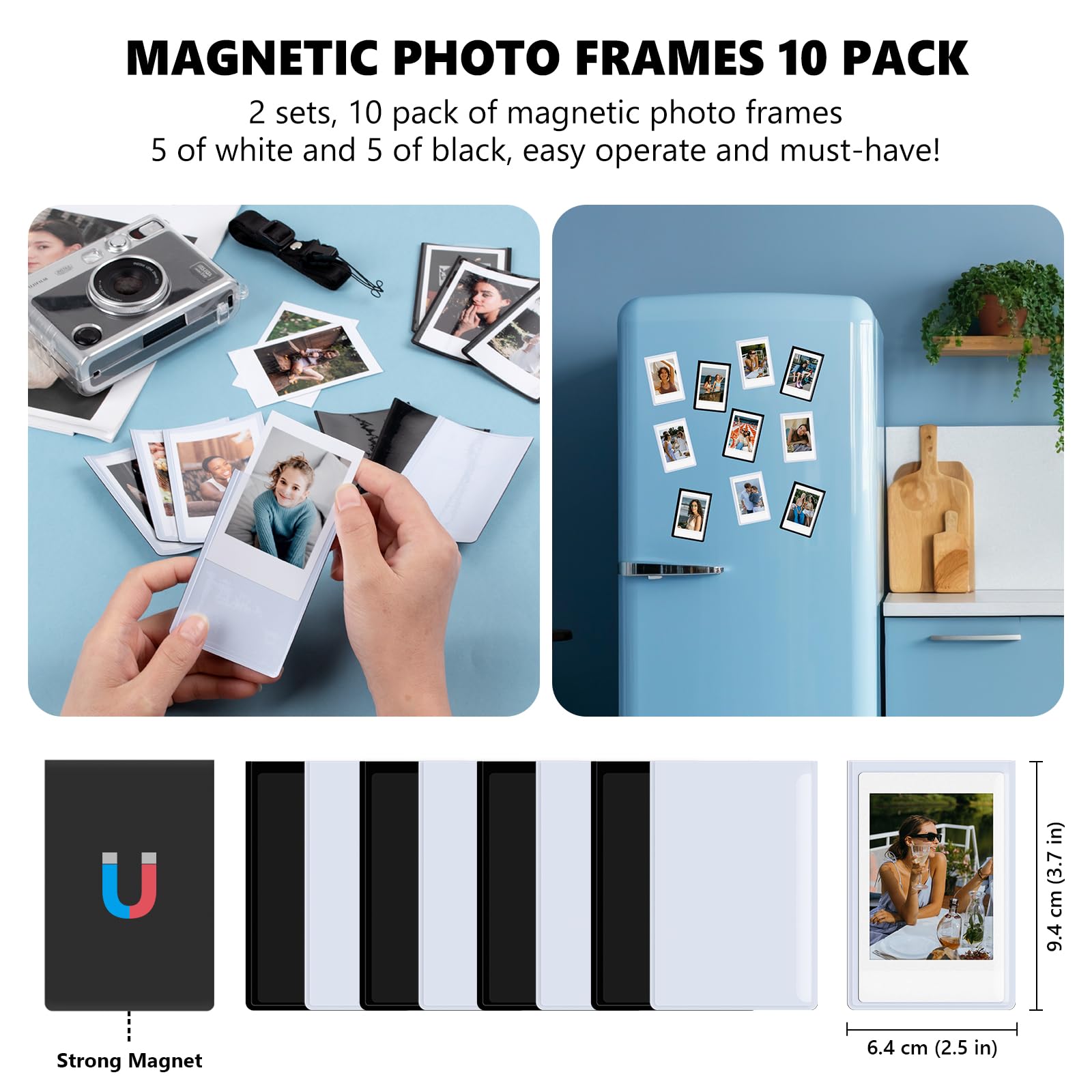 Mini EVOetui na aparat i zestaw akcesoriów, do Fujifilm Instax Mini EVO, osłona ekranu i obiektywu, album fotograficzny, ramki magnetyczne, wiszące ramki, naklejki