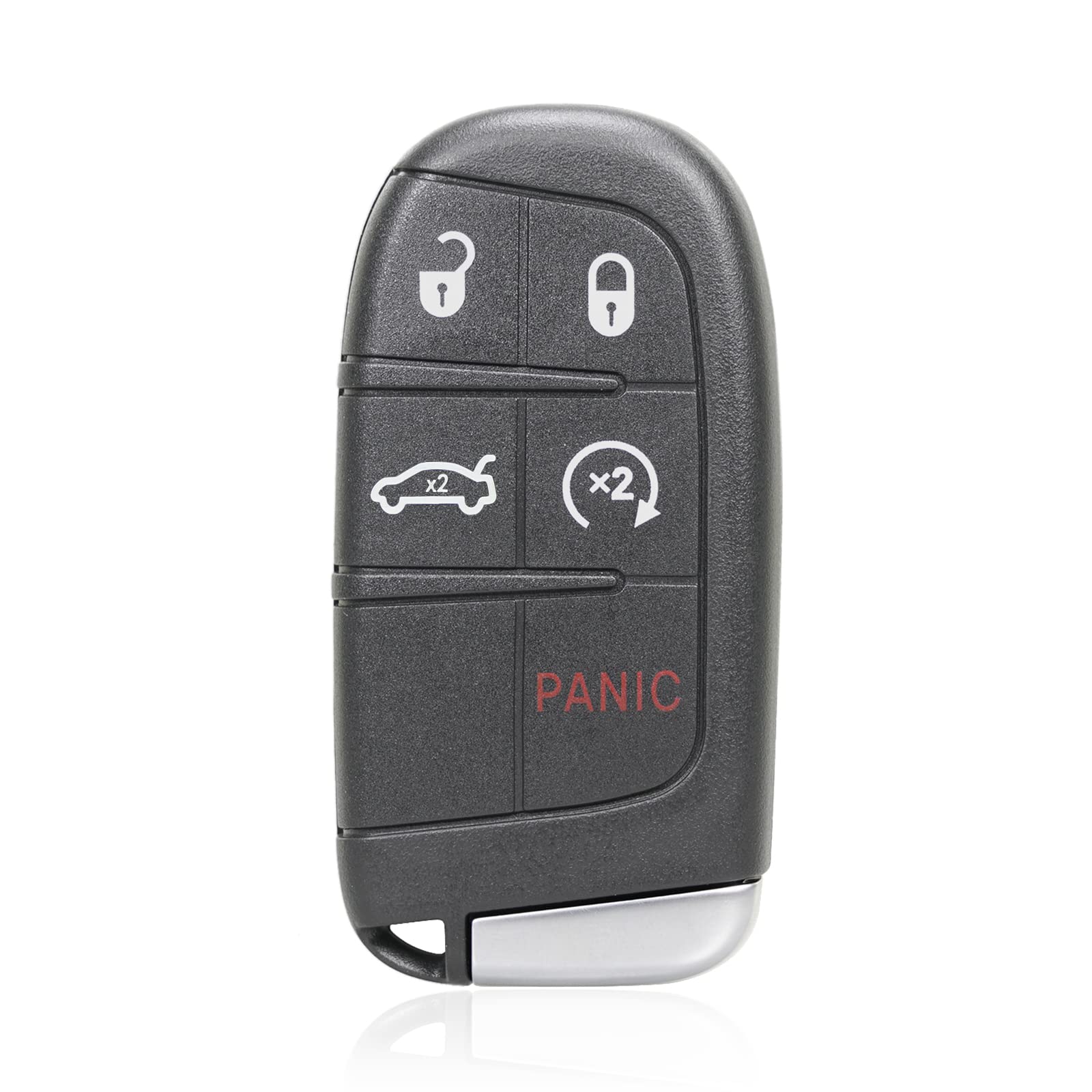 MACHSWON Replacement Keyless Entry Remote Car Key Fob Black for Chrysler 200 300 for Dodge- Charger Challenger Dart Limited 5 Buttons M3N40821302 433MHz 46 Chip with Door Key