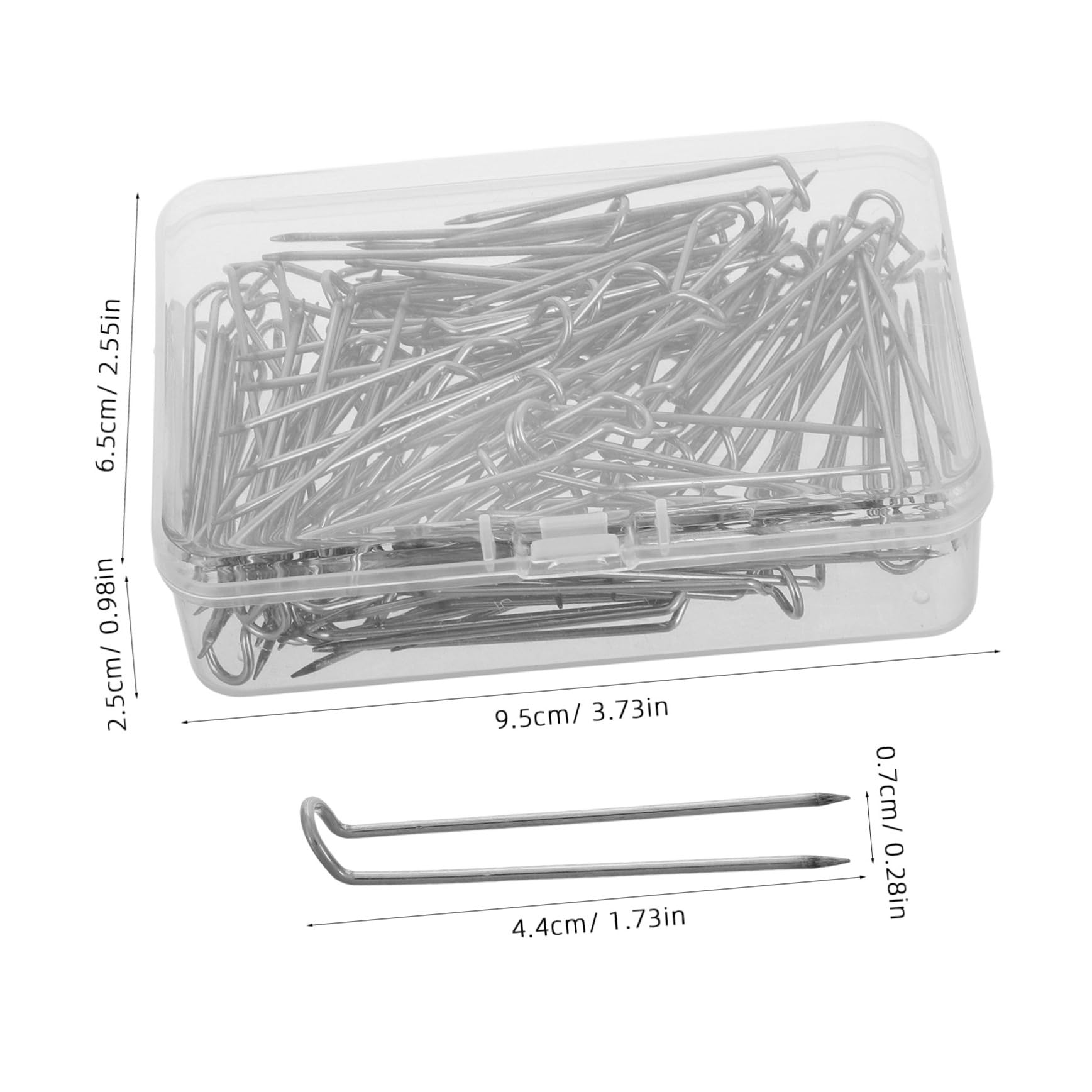 TEHAUX 100Pcs U Shaped Fork Pins for Sewing and Quilting Crafts Double Blocking Pins for Jewelry Display and Home Decor Needlecrafts