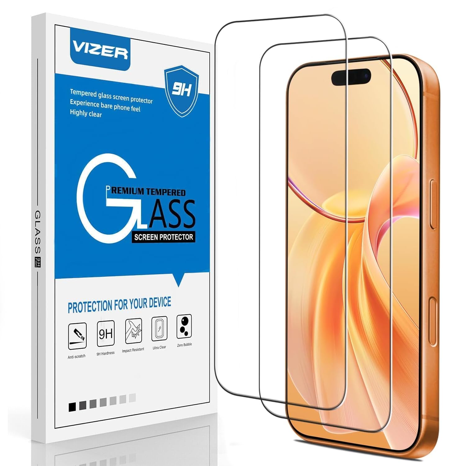 vizer® Military-Grade Tempered Glass Screen Protector for iPhone 17 Pro Max (6.9 Inch) | 9H Hardness Gorilla Protection, HD Crystal Clear, Anti-Fingerprint, Bubble-Free Easy Installation-image-30