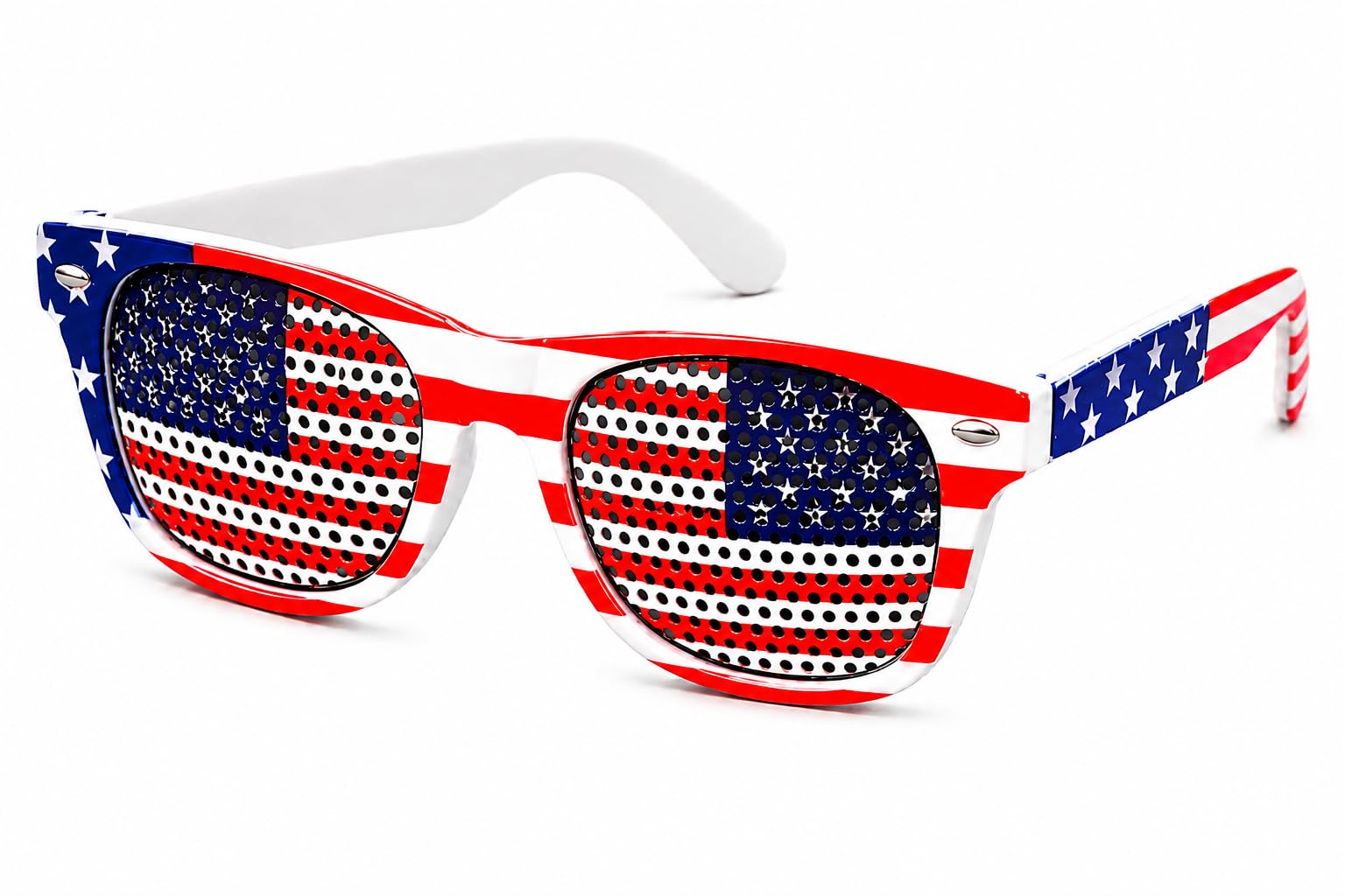 Mustavo USA Flag Novelty America Sunglasses Pin American Flag Glasses Stars & Stripes Fancy Dress Football Party Accessory Adults Unisex