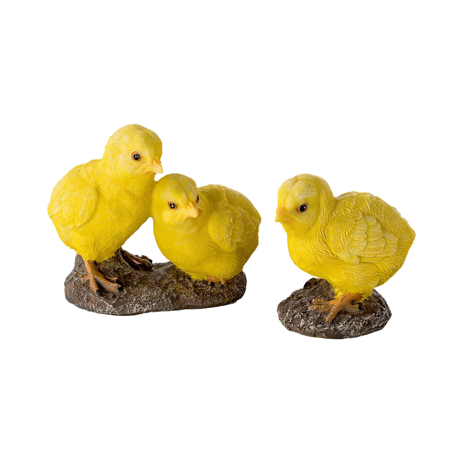 VERDOBA Figura de jardín de Resina Blanca Pintada a Mano – Figura Decorativa de gallina Decorativa para jardín, Figuras de jardín Grandes (Pollitos)