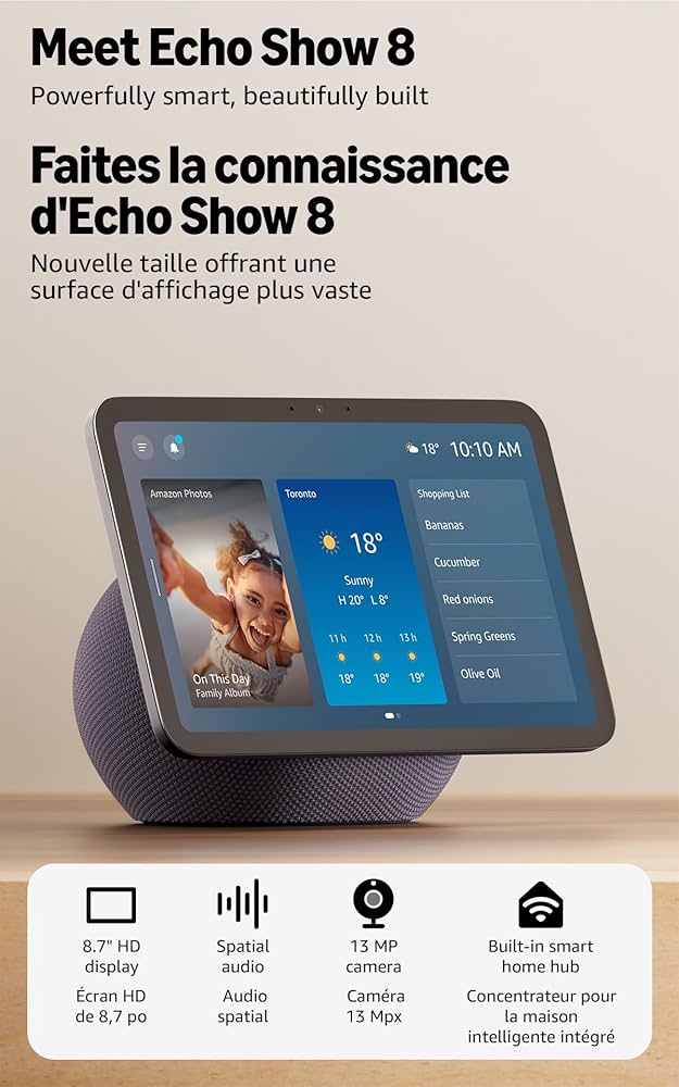 Echo Show 8 ブラック Echo Show 8 (エコーショー8) 第3世代（2024年発売） - HD