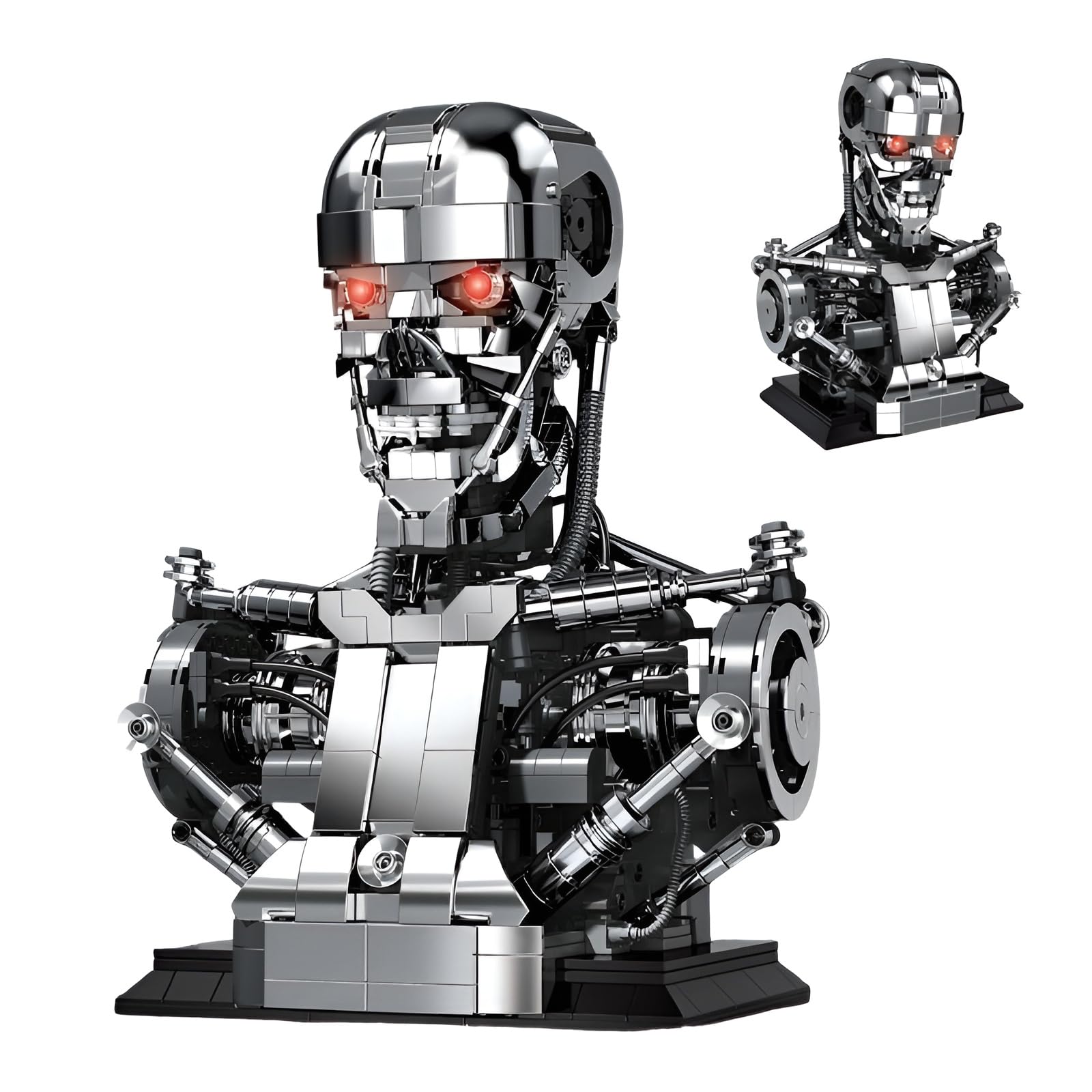 Cyborg Skelett Bausteine Bausatz, 1469Stk Filmcharakter Tech Totenkopf Spielzeug, Mechanischer Klemmbausteine, Sci-Fi Sammlerstück Display Modell für Erwachsene Enthusiasten, Heimbüro Dekor(4010)