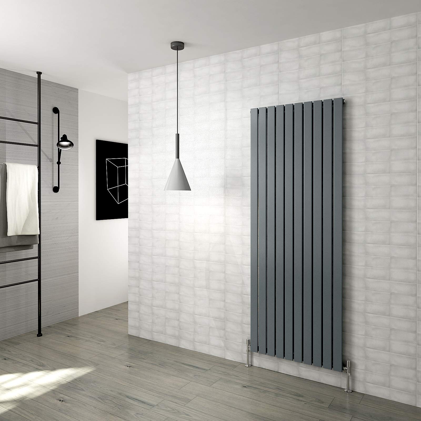 Vertical Radiator Flat Panel Designer Central Heating Anthracite Rads Single 1800x680mm โ image 1
