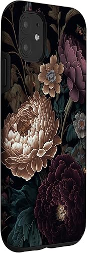 Miniatura 3 de Funda para iPhone 11 vintage con diseño de flores oscuras
