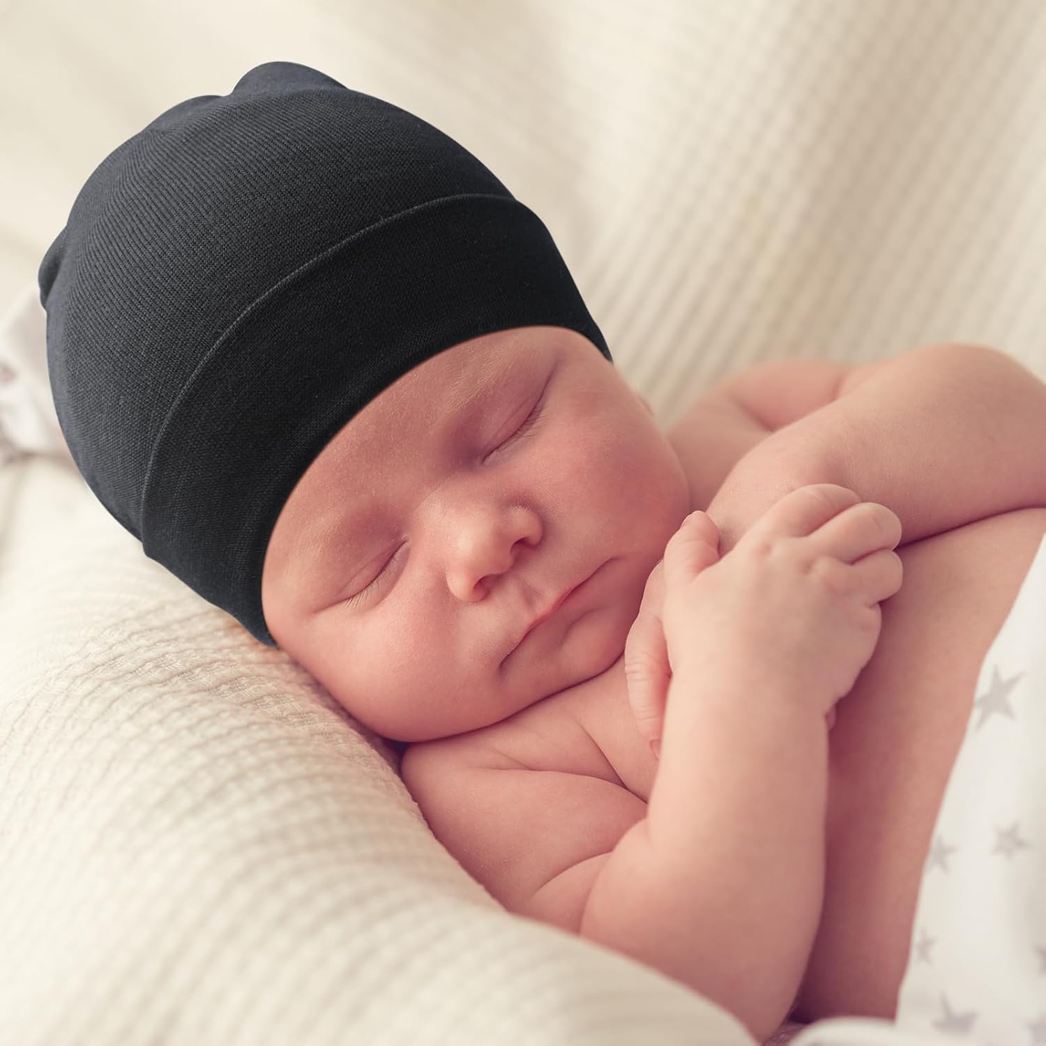 DRESHOW BQUBO 6 Pack Baby Beanie Hats for Unisex Infant Toddler Cotton Beanie Newborn Hospital Hat for Boys Girls 0-6 Months - Image 3