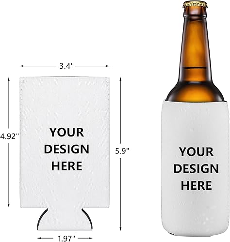 Miniatura 2 de Blank Slim - Enfriadores de latas (paquete de 12) de neopreno, fundas aislantes plegables para latas para seltzer de garras blancas y cerveza