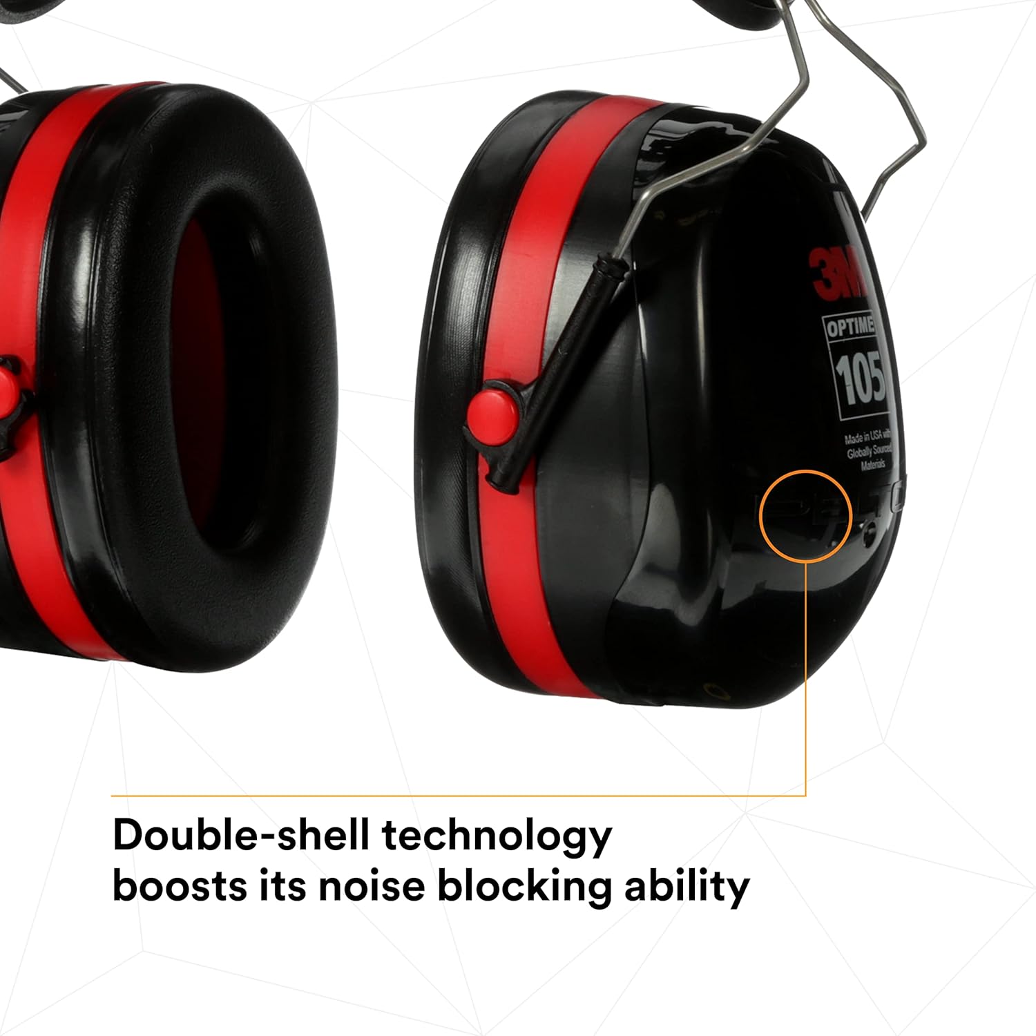 3M PELTOR Optime 105 Earmuffs H10P3E, Hard Hat Attached: Science Lab Ear Muffs: Tools & Home Improvement