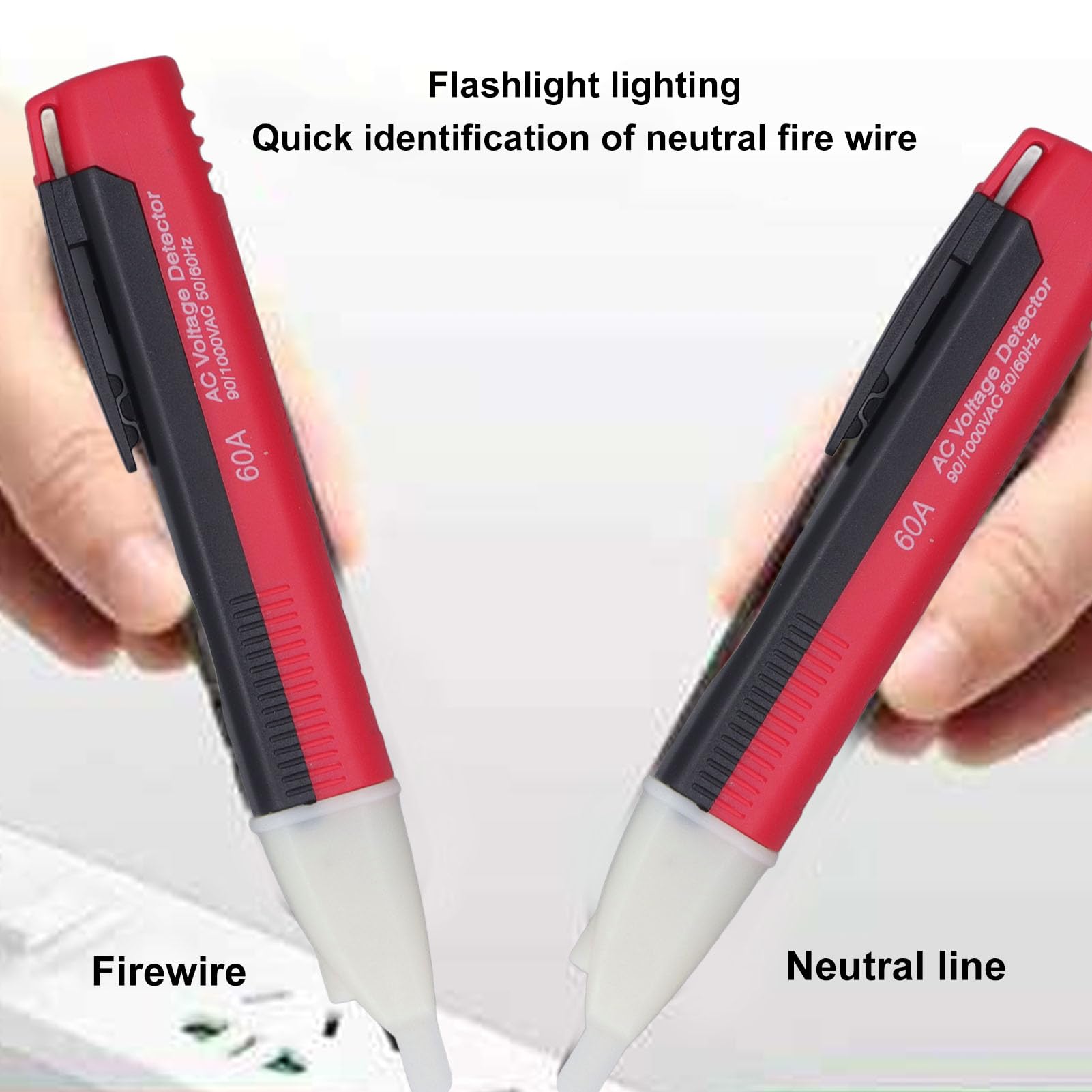 Voltage Test Pen, 60A Non Contact Voltage Tester High Accuracy Electric Tester Pen Multi Functional Portable Smart Voltage Tester with Led Indicator for Circuit Detection