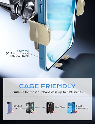 Miniatura 16 de CHGeek Cargador de coche inalámbrico, carga rápida de 15 W, soporte de teléfono para iPhone 15 14 13 12 11 Pro Max Xs, Samsung Galaxy S25 Ultra S24