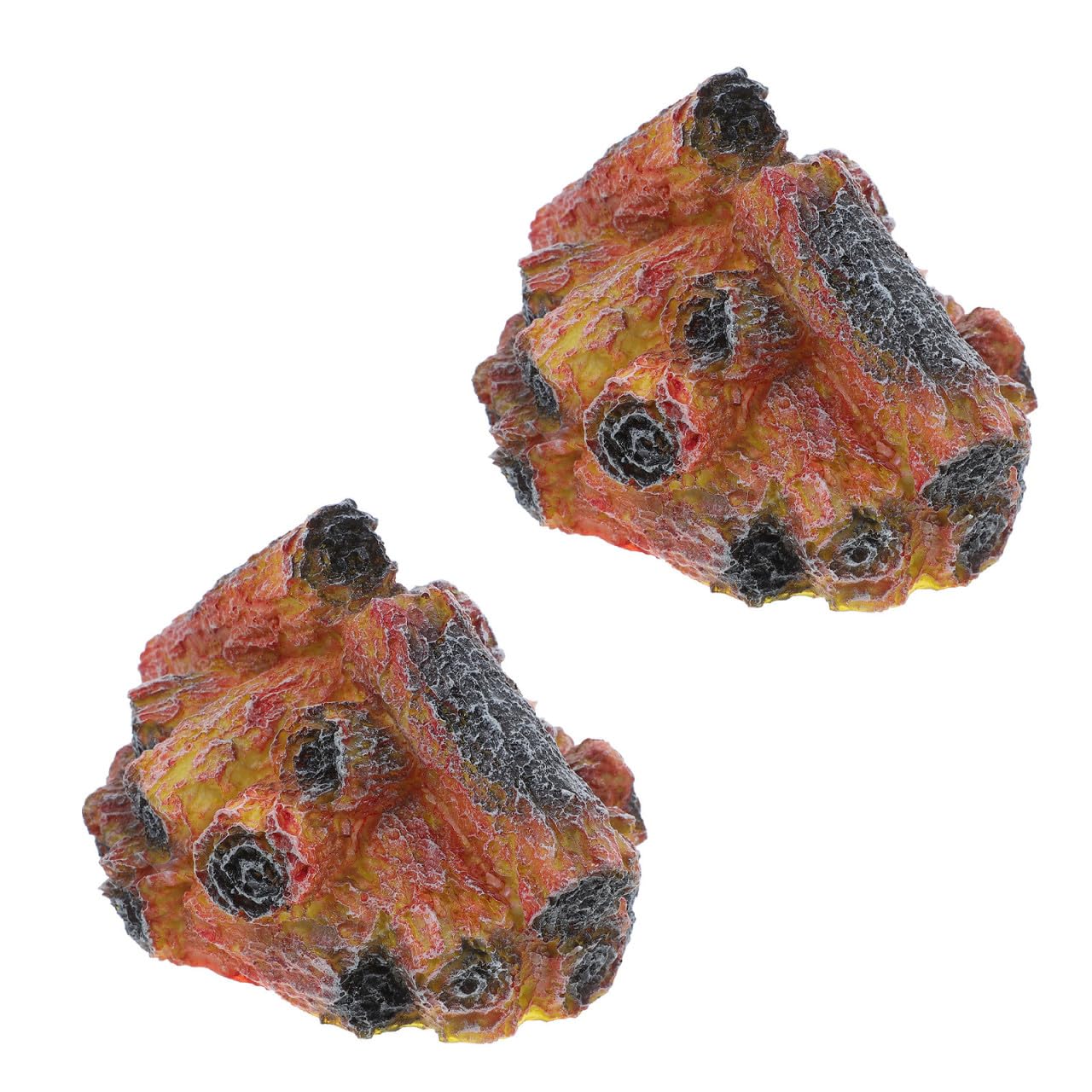 Gatuida 2 Piezas Lámpara de Ambiente Efecto Fuego Falso de Resina y Abs, Luz Nocturna Decorativa Ligera para Decoración Interior en Hoteles y Hogares