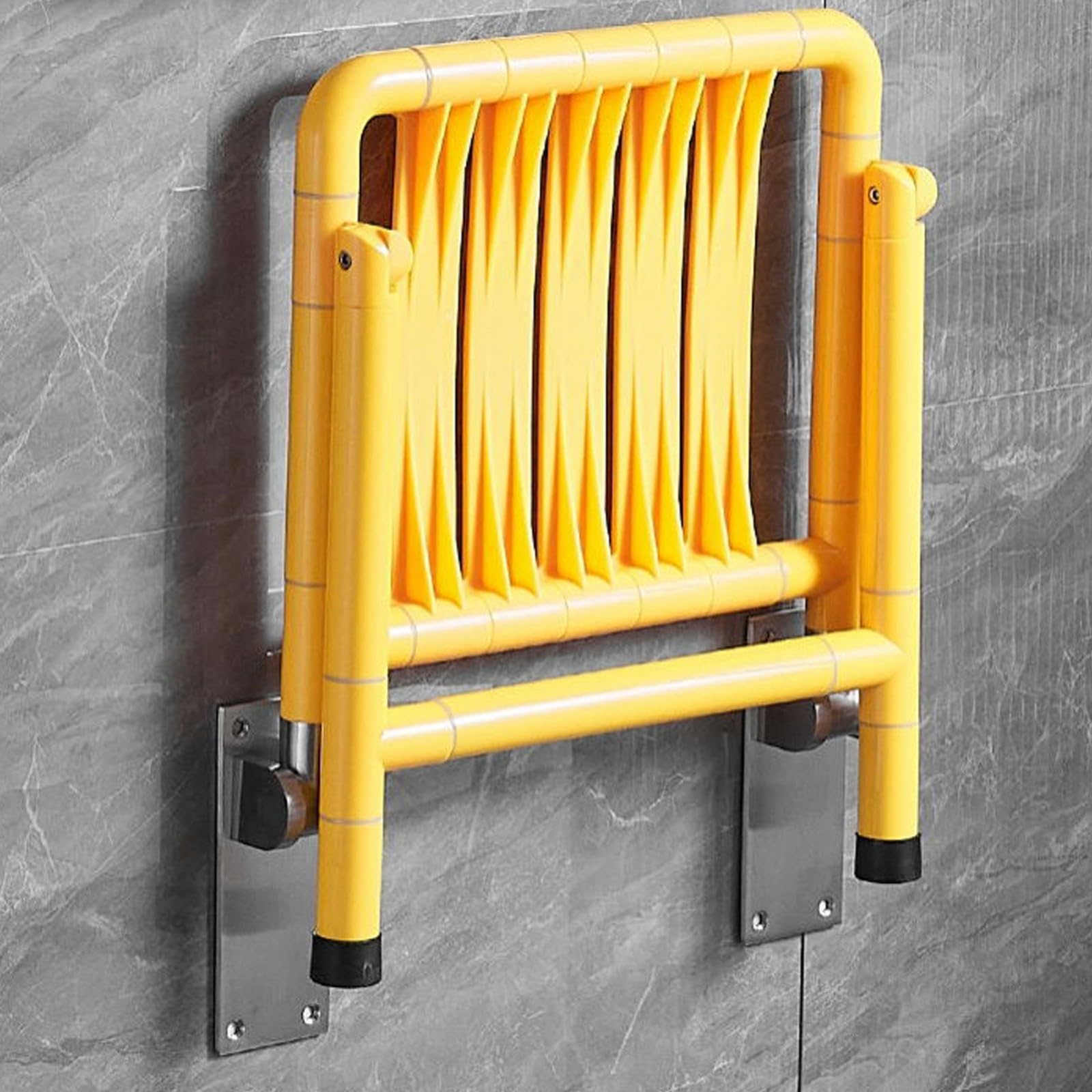 Asiento Ducha Plegable Pared Montada,Silla de Ducha Plegable para Montaje en Pared,Silla Abatible Ducha Montado en la Pared,Taburete Baño Banqueta Ducha Personas Mayores Minusvalidos Adultos
