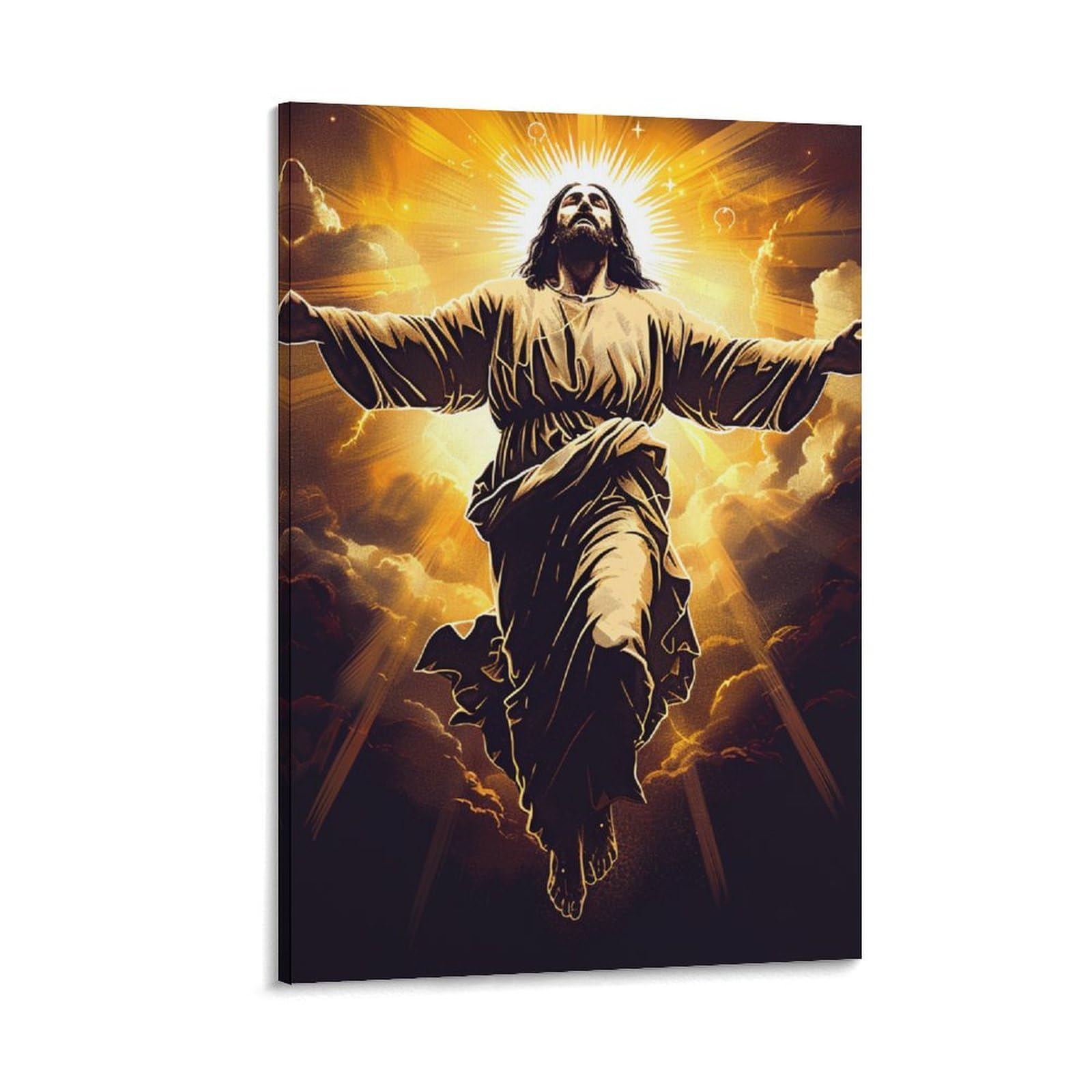 DHBANEIOK Jesus Art Canvas Prints of Modern Stretched Giclee Artwork Pictures Paintings on Canvas Wall Art for Bedroom Home Office Decorations 16x24inch(40x60cm)