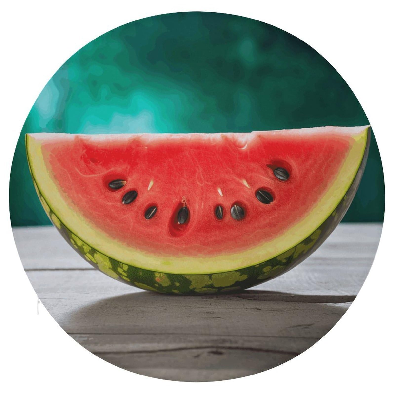 FekiLoot Watermelon with Smiley Circle Cushion Memory Foam Chair Pad Soft Warm Floor Cushions Reversible Seat Cushion Pads with Zipper for Indoor Outdoor Kitchen Dining Office