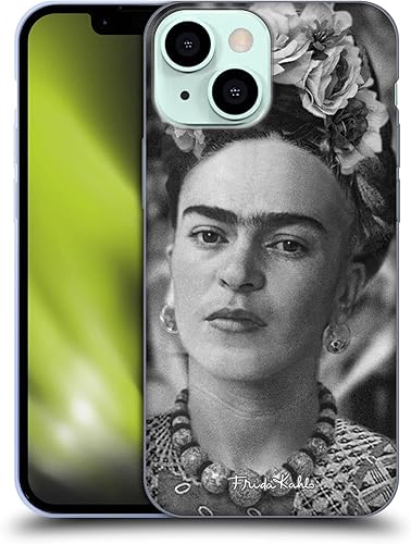 Head Case Designs Funda de gel suave con licencia oficial de Frida Kahlo con diseño floral de retratos y citas compatible con Apple iPhone 13 Mini