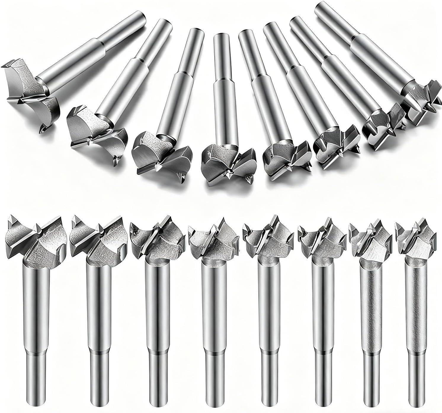 16pcs Forstner Drill Bit Set,Tungsten Steel, HSS Titanium Coated, Forstner Bits for for Wood, Furniture, Cabinets, Cork, Splint, Particle Board(15/16/17/18/19/20/21/22/23/24/25/26/28/30/32/35mm)