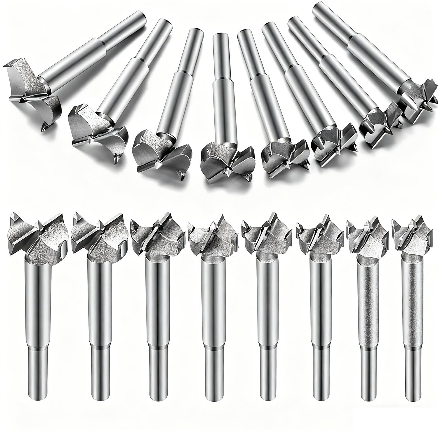16pcs Forstner Drill Bit Set,Tungsten Steel, HSS Titanium Coated, Forstner Bits for for Wood, Furniture, Cabinets, Cork, Splint, Particle Board(15/16/17/18/19/20/21/22/23/24/25/26/28/30/32/35mm)
