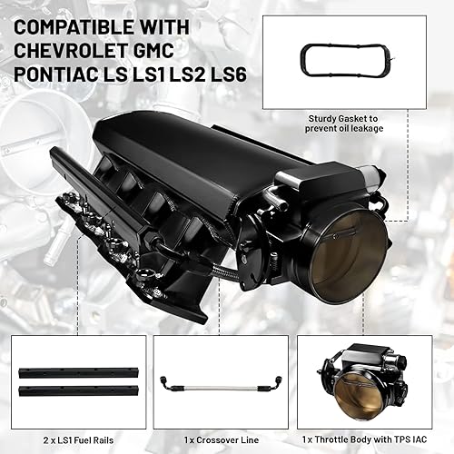 Miniatura 3 de Endxedo Colector de admisión de 4.016 in con kit de rieles de combustible + cuerpo del acelerador TPS IAC compatible con Chevrolet Corvette Chevy