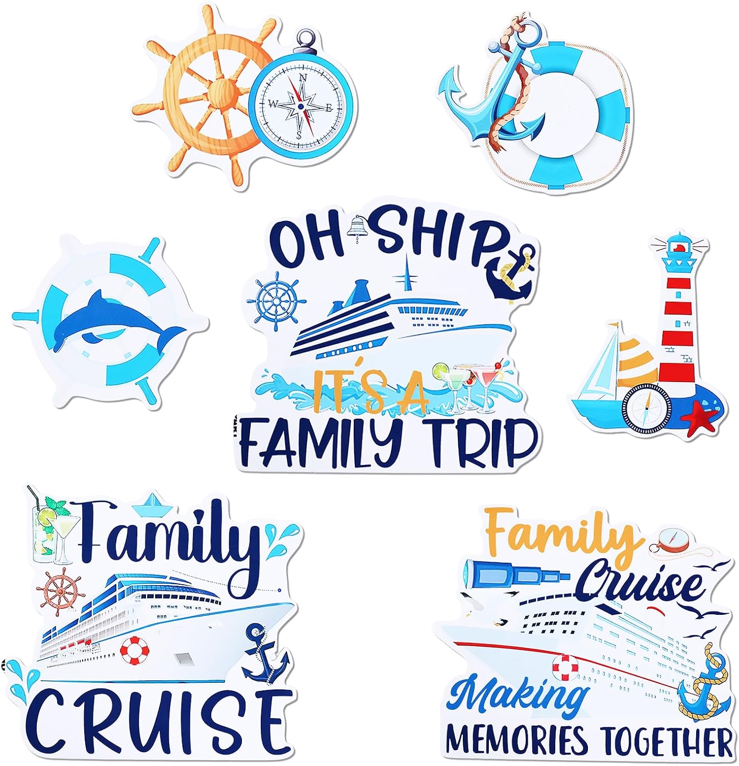 Cruise Door Decorations Magnetic, Cruise Magnets for Door Decoration, Family Trip Magnet Stickers for Fridge Refrigerator Carnival Cruise Cabin Party Favors Supplies(Family)