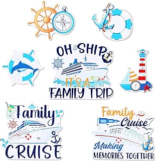 Kogcmeetl Cruise Door Decorations Magnetic, Cruise Magnets for Door Decoration, Family Trip Magnet Stickers for Fridge Refrigerator Carnival Cruise Cabin Party Favors Supplies(Family)