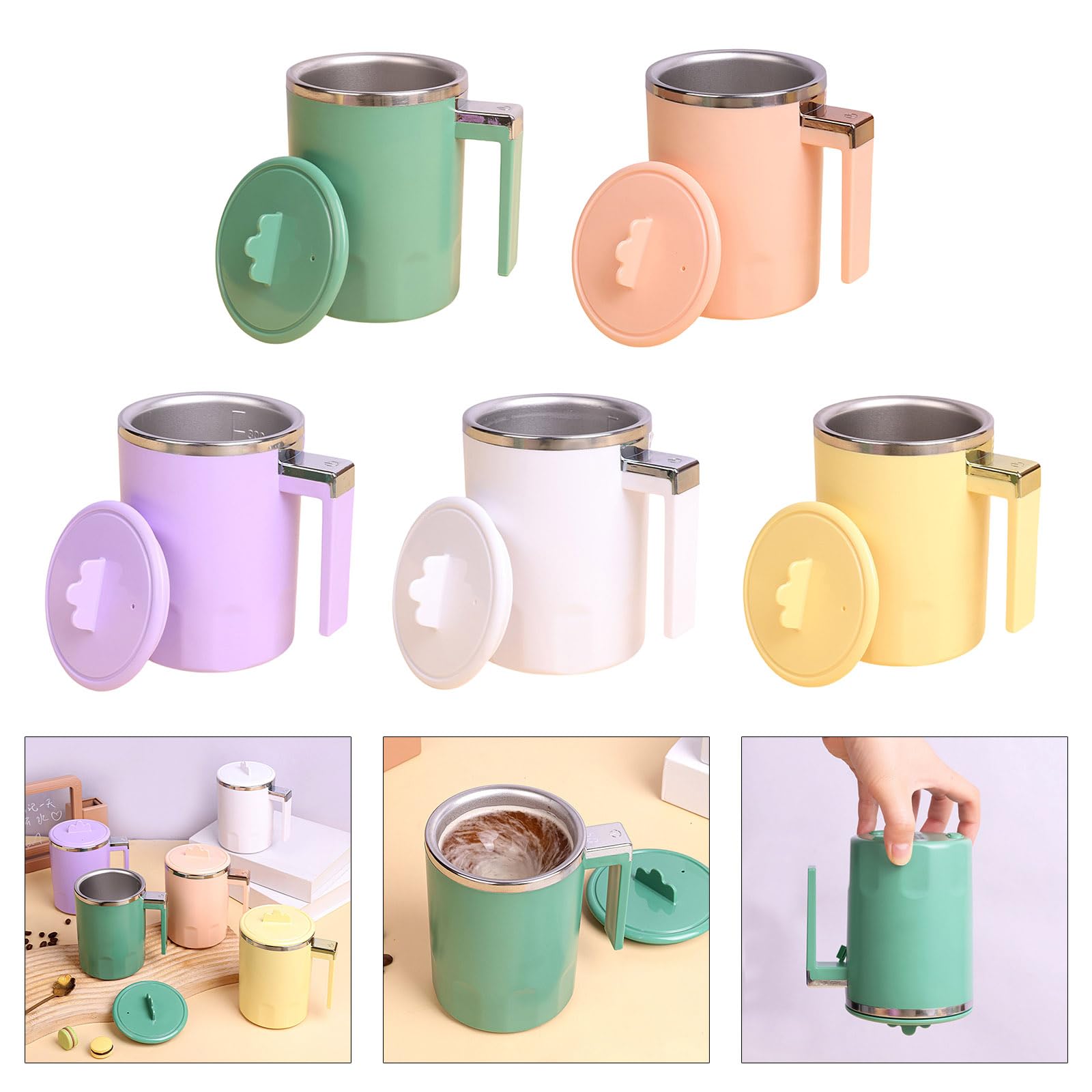 atcdfuw 350ml Stirring Cup Automatic Mixing Mug Coffee Milk Drink Blenders Rechargeable Electric Stirring Cup Enduring